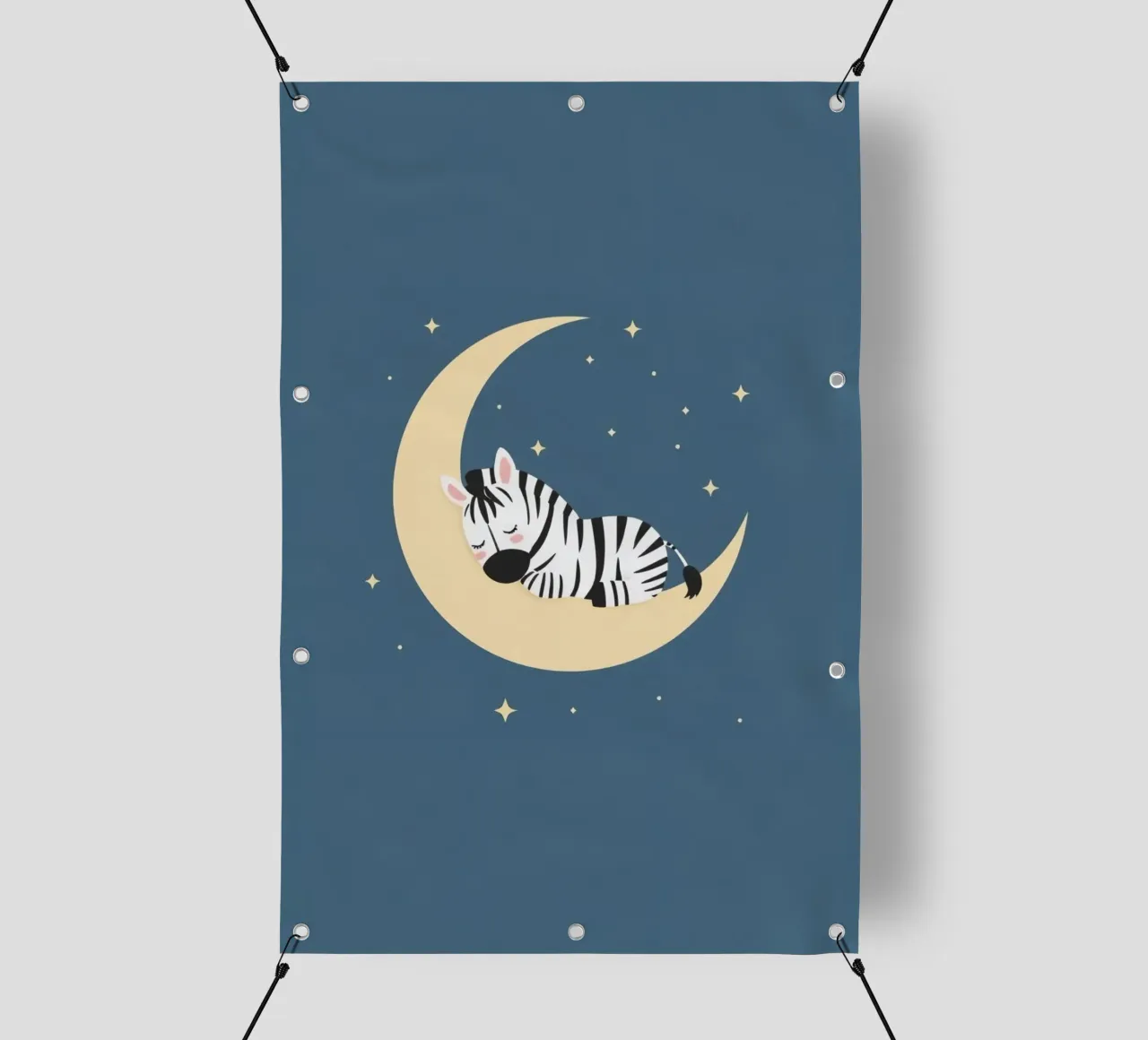 Dormire Zebra carino sulla luna crescente con le stelle telo in pvc da DesignDoodle