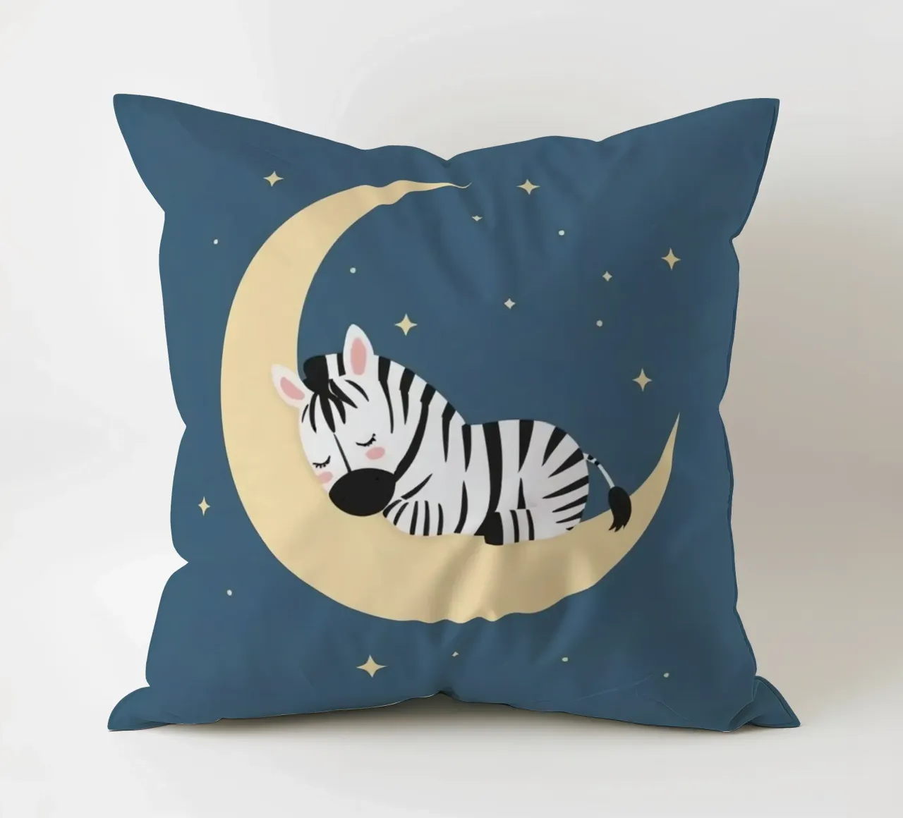 Dormire Zebra carino sulla luna crescente con le stelle cuscino da DesignDoodle