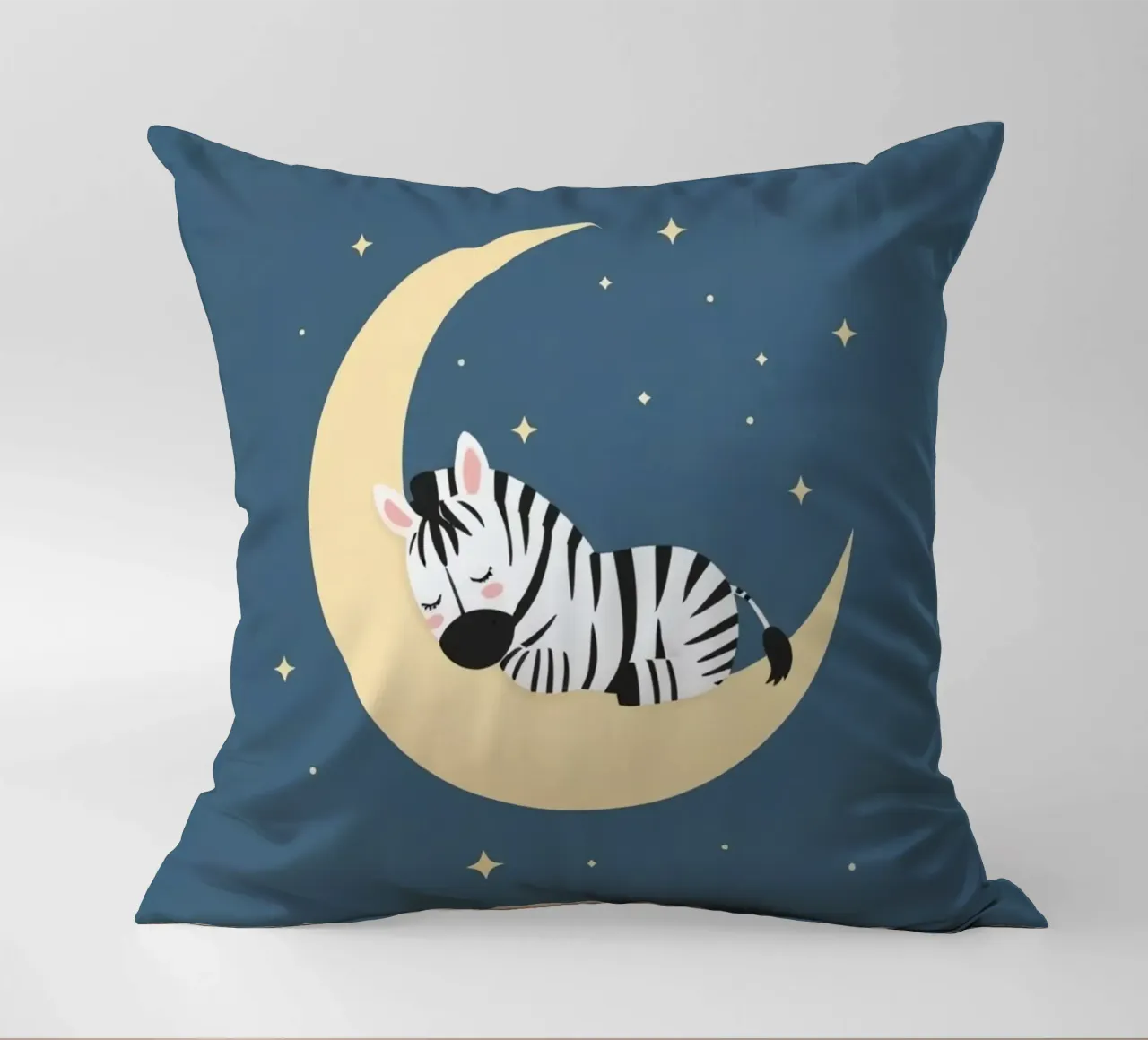 Dormire Zebra carino sulla luna crescente con le stelle cuscino da DesignDoodle