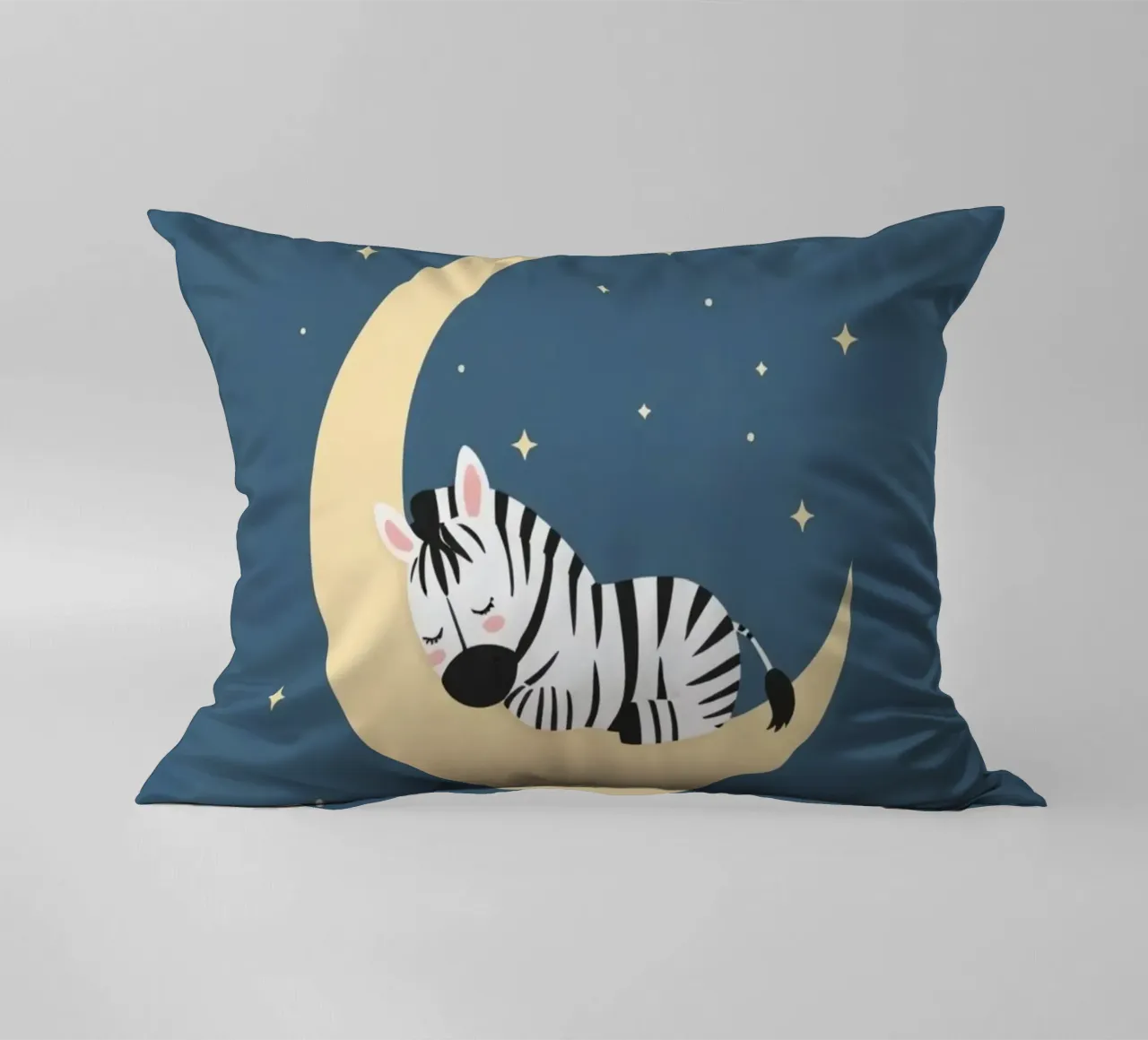 Dormire Zebra carino sulla luna crescente con le stelle cuscino da DesignDoodle