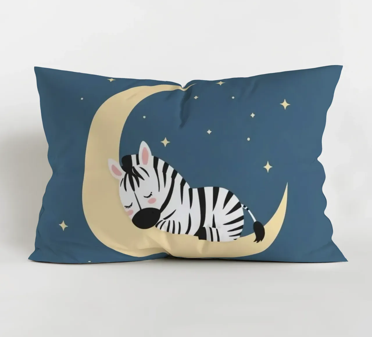 Dormire Zebra carino sulla luna crescente con le stelle cuscino da DesignDoodle