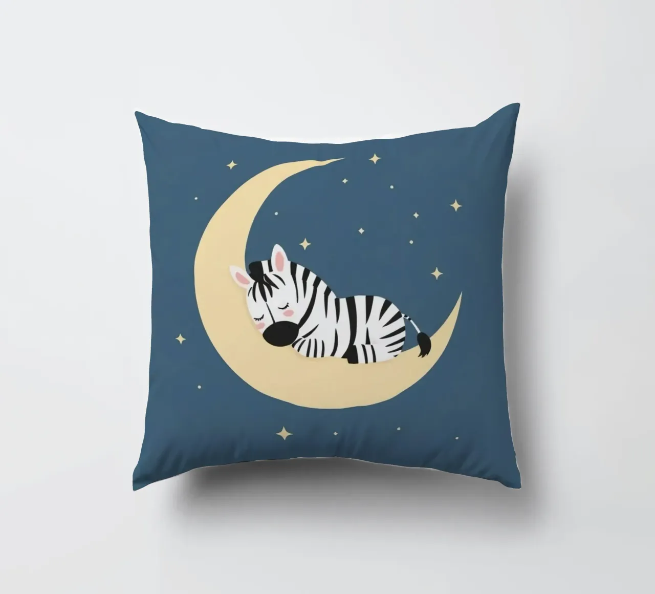 Dormire Zebra carino sulla luna crescente con le stelle cuscino da DesignDoodle
