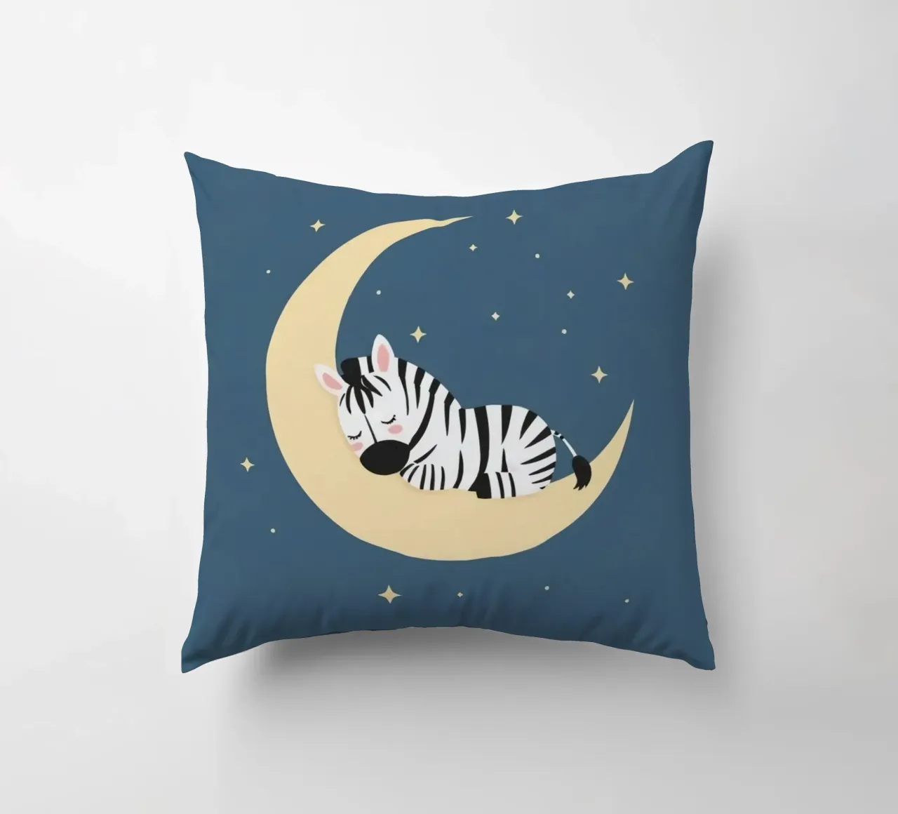Dormire Zebra carino sulla luna crescente con le stelle cuscino da DesignDoodle