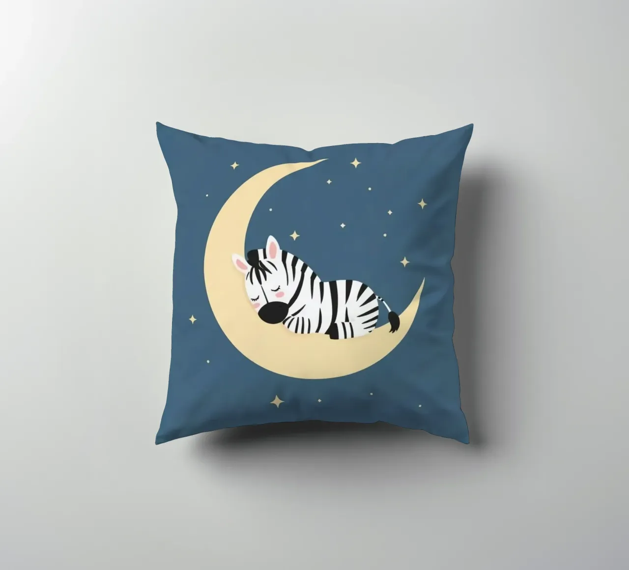 Dormire Zebra carino sulla luna crescente con le stelle cuscino da DesignDoodle