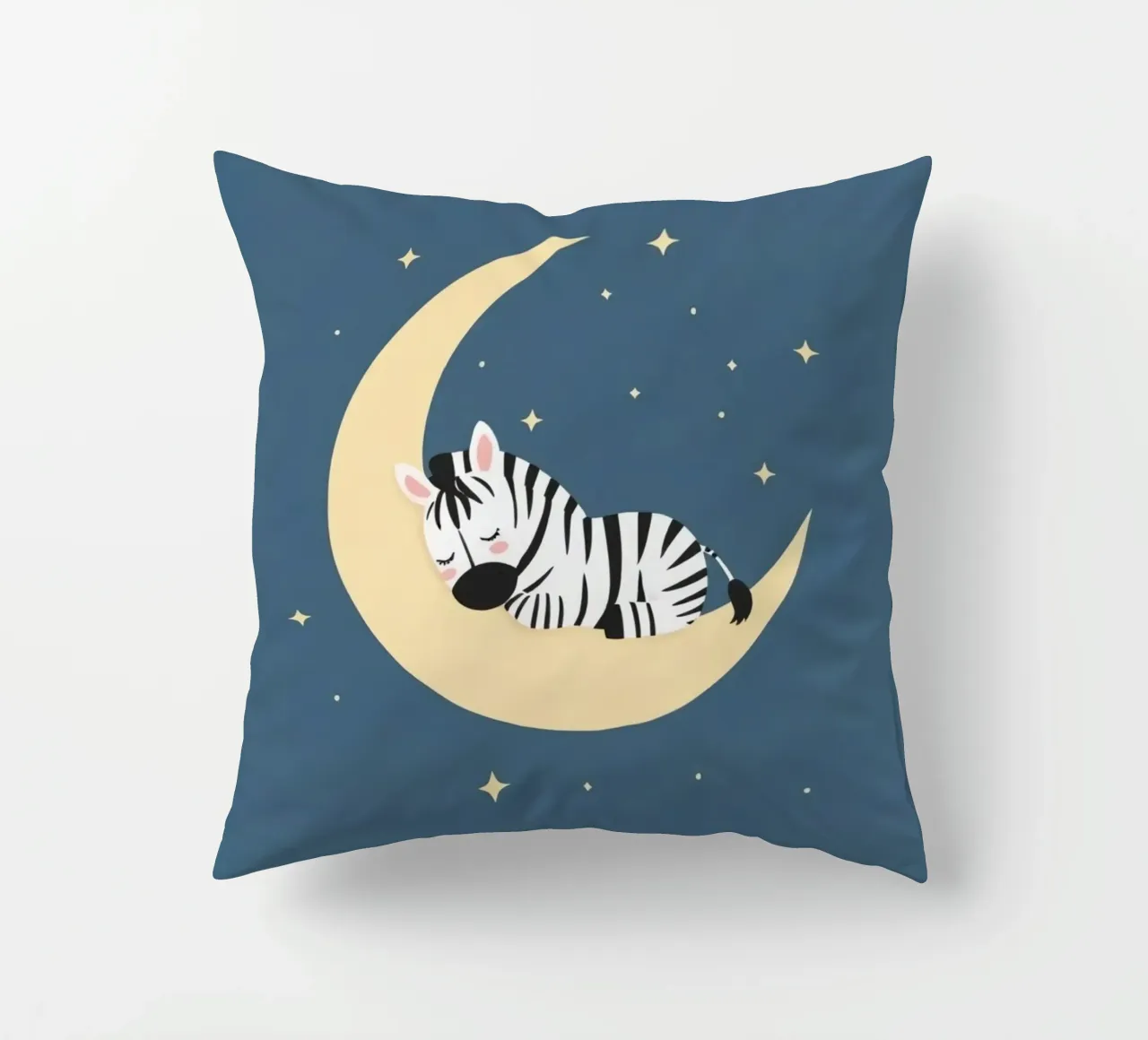 Dormire Zebra carino sulla luna crescente con le stelle cuscino da DesignDoodle