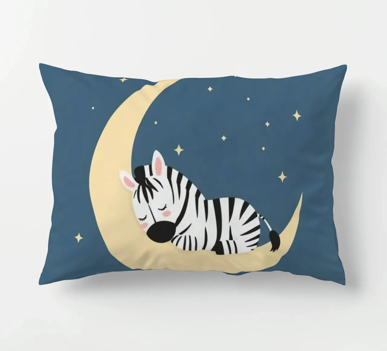 Dormire Zebra carino sulla luna crescente con le stelle cuscino da DesignDoodle