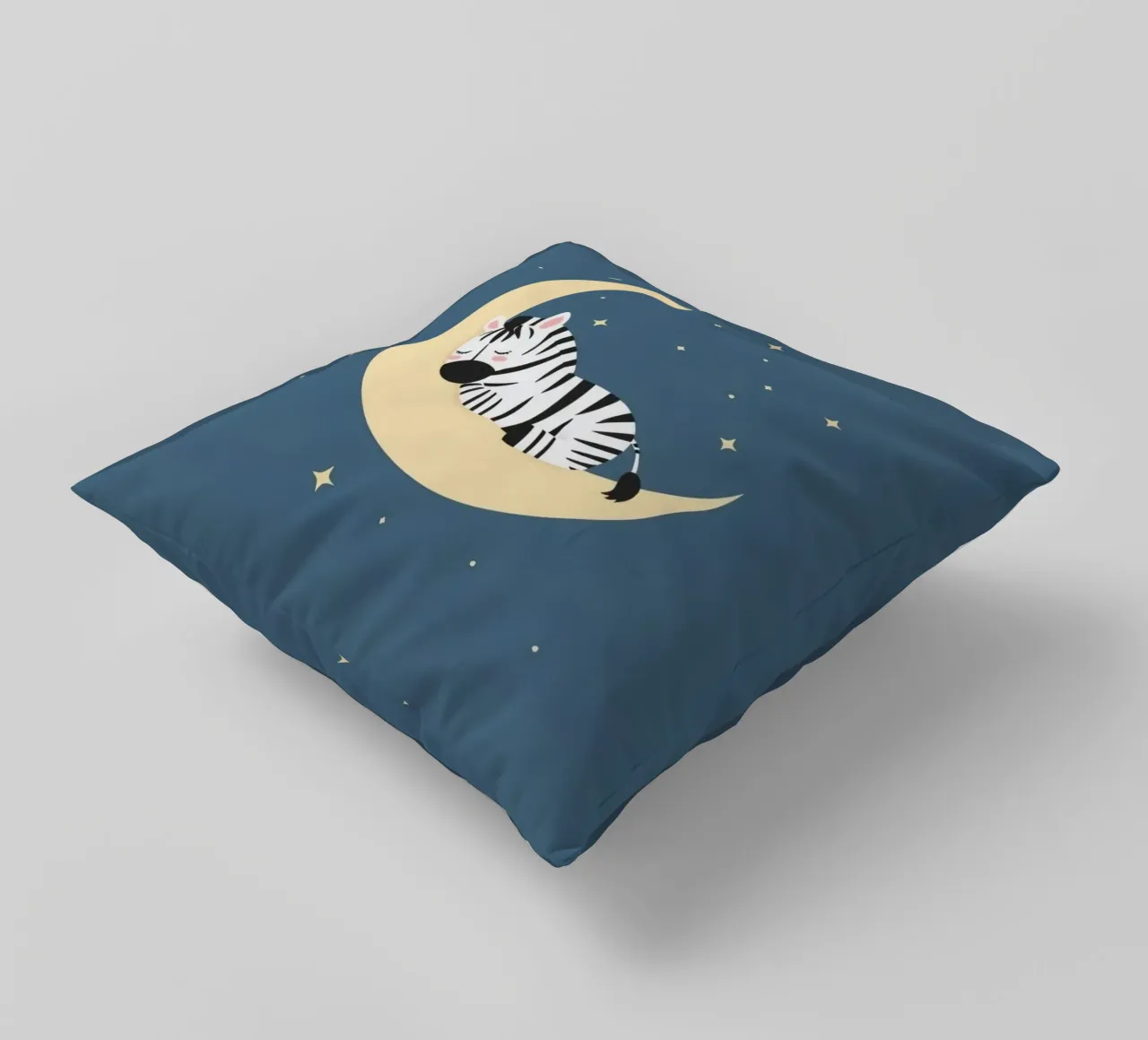 Dormire Zebra carino sulla luna crescente con le stelle cuscino da DesignDoodle