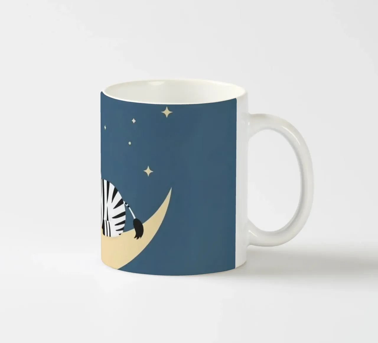 Dormire Zebra carino sulla luna crescente con le stelle tazza in ceramica da DesignDoodle