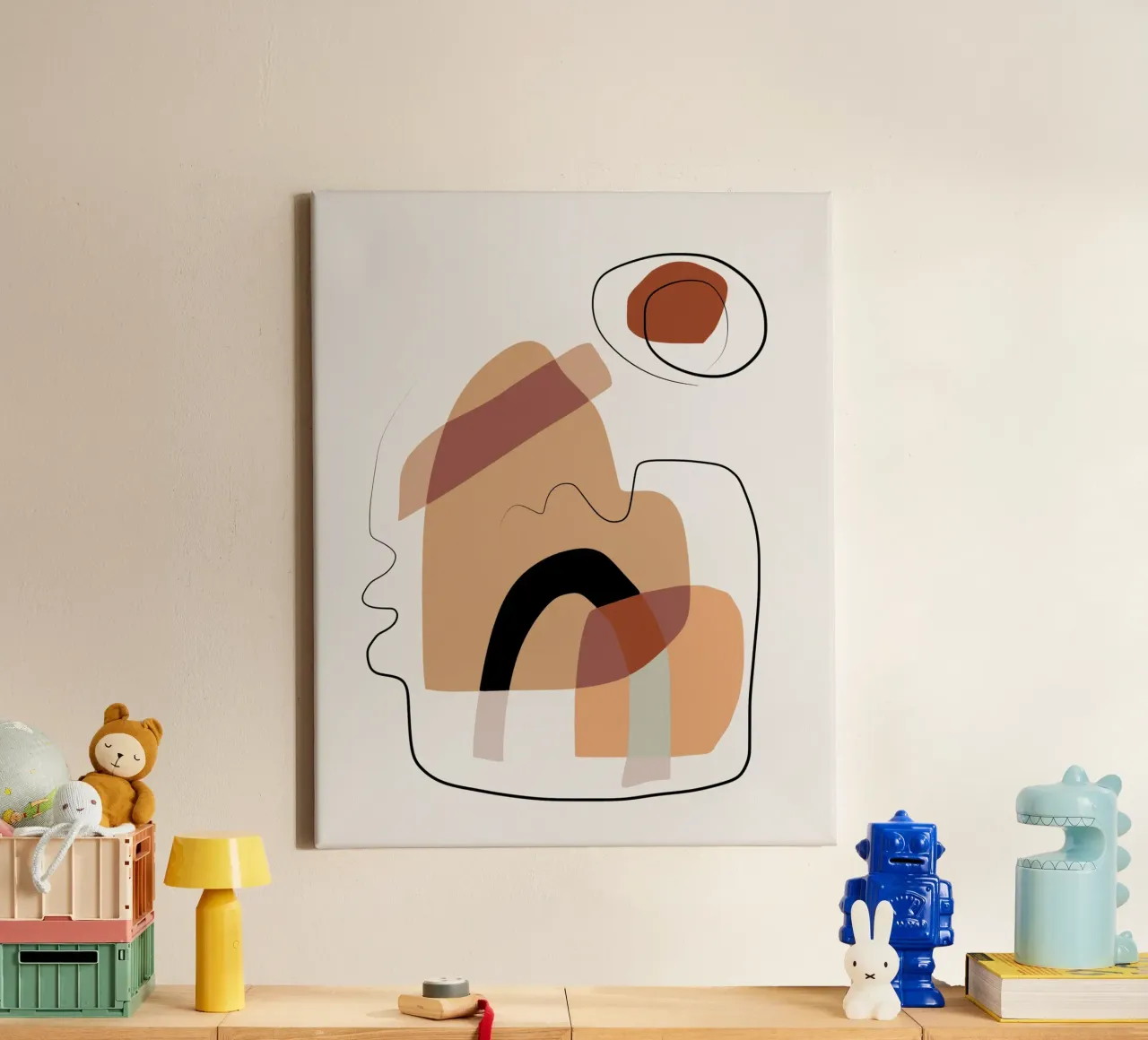 Abstract portrait composition canvas by Little Dean