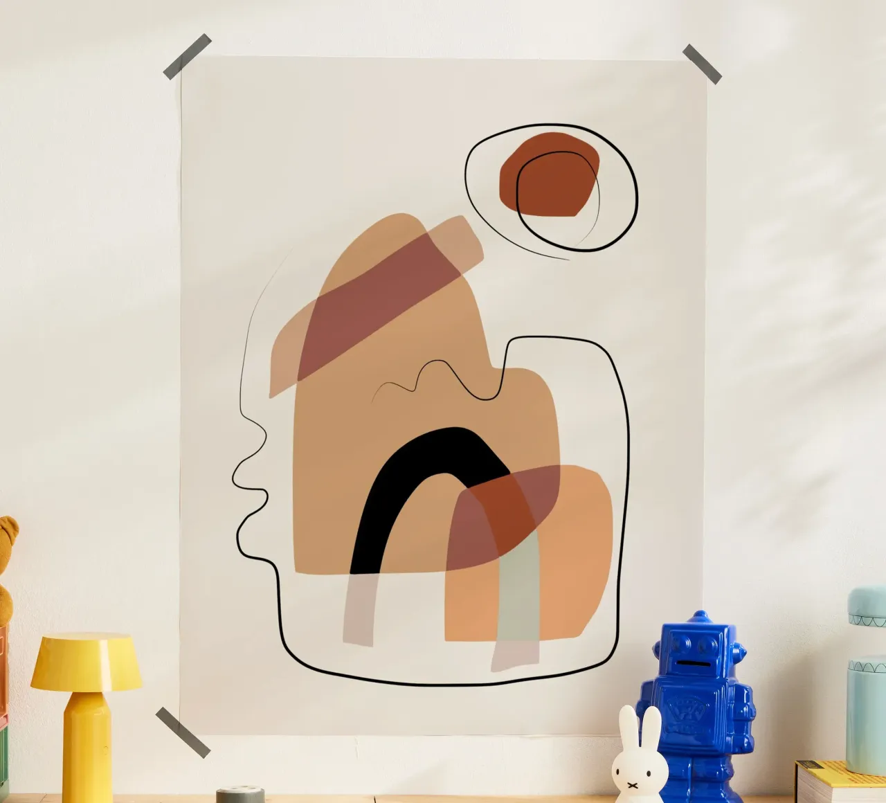 Composizione astratta di ritratti poster da Little Dean