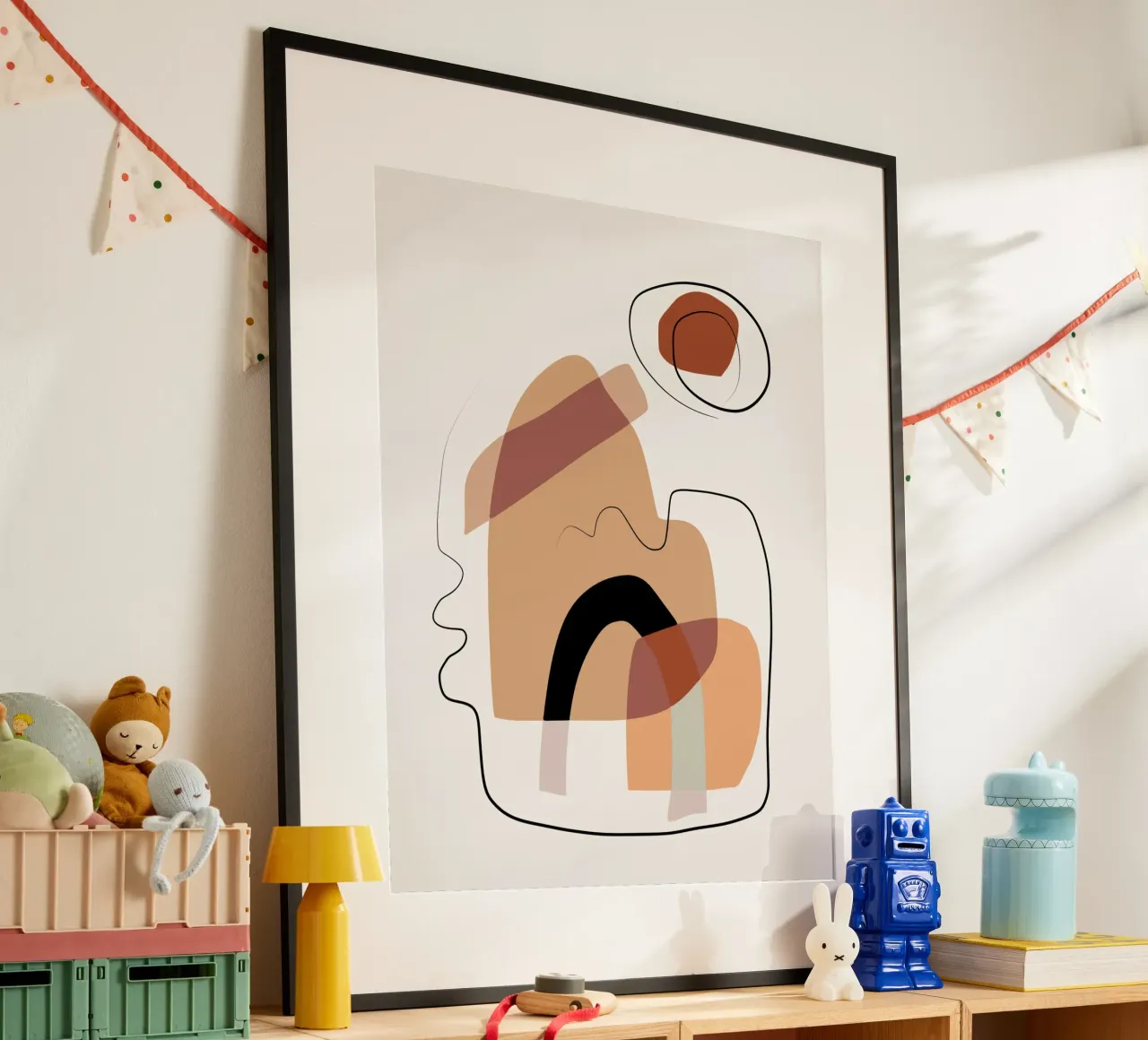 Composizione astratta di ritratti poster da Little Dean