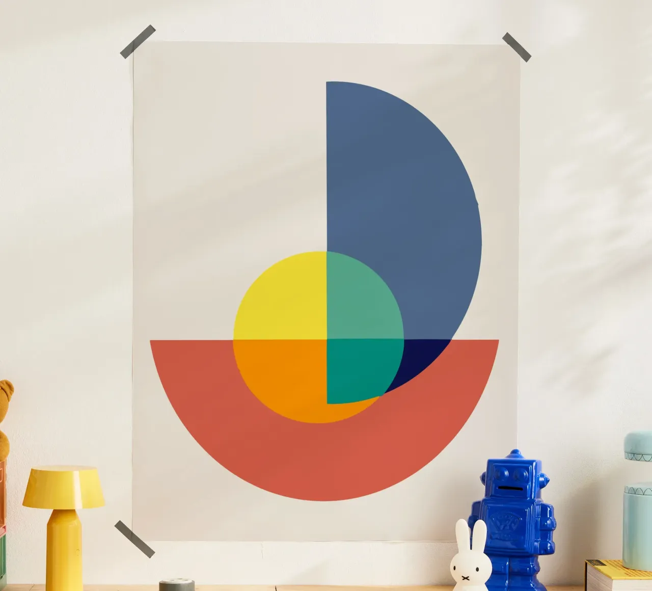 Mash up tricolore 13 poster con telaio in plastica da Little Dean