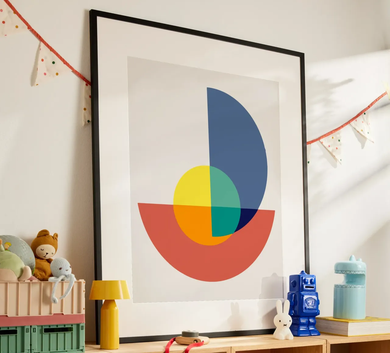 Mash up tricolore 13 poster con telaio in plastica da Little Dean