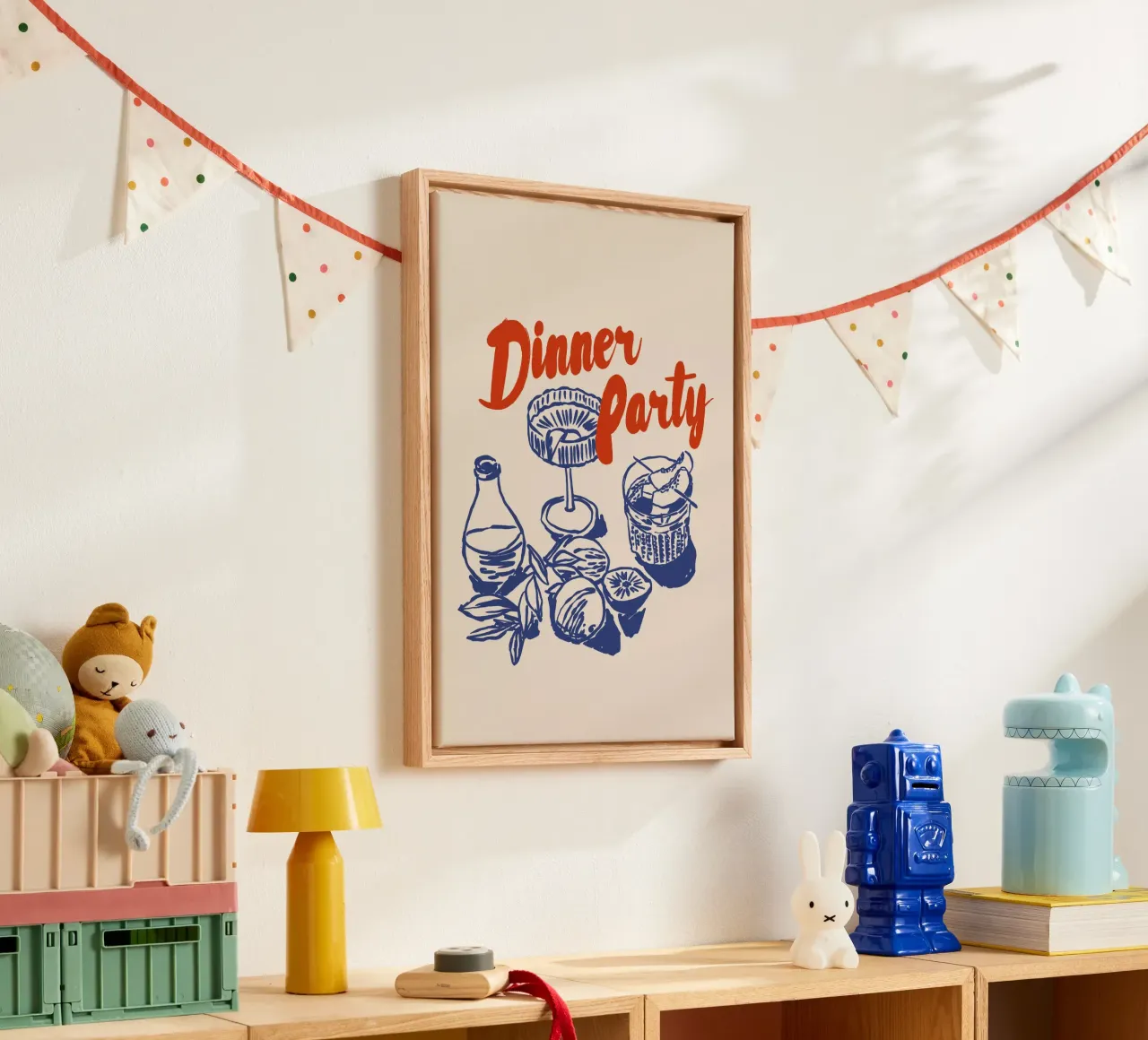 Boho Food 7 Dinner Party canvas met Baklijst van Boho Print Collection
