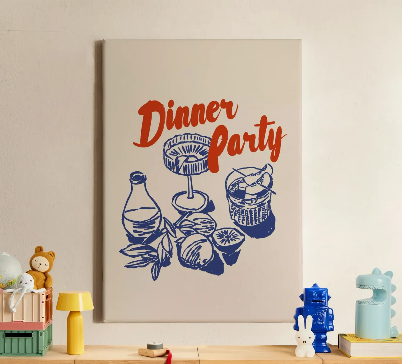Boho Food 7 Dinner Party canvas met Baklijst van Boho Print Collection