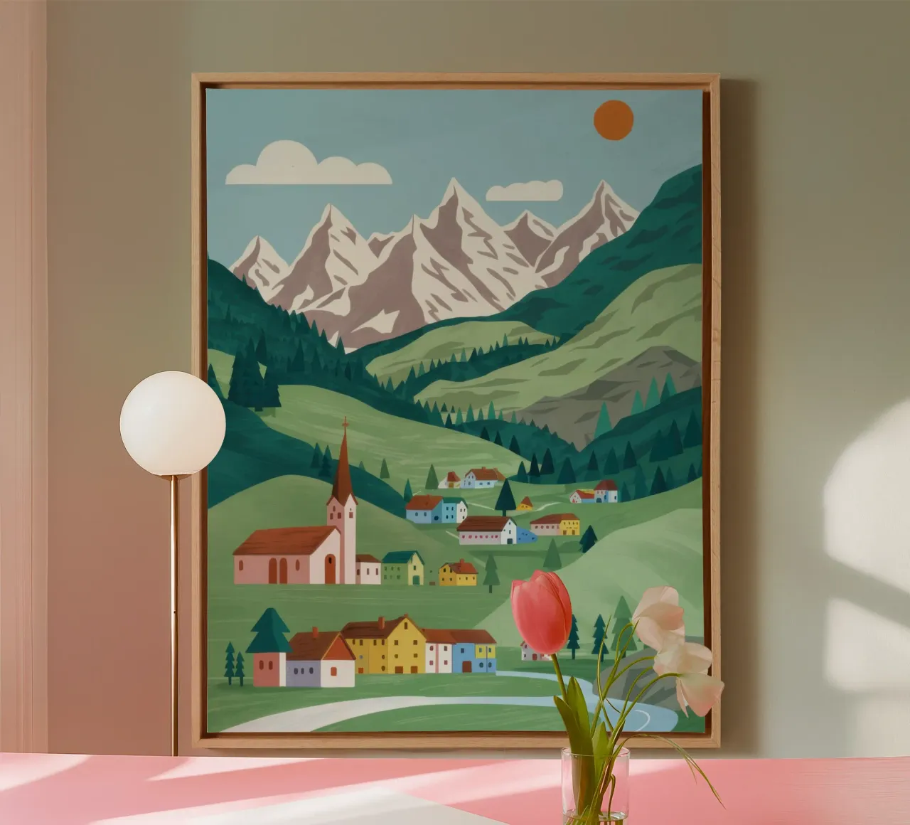 Alpine Valley Serenity canvas met Baklijst van Sure Paint