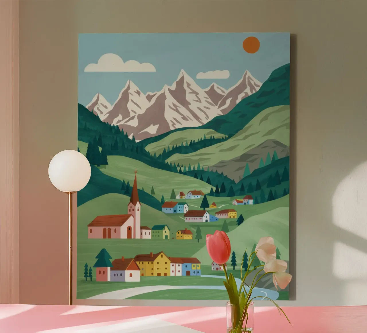Alpine Valley Serenity canvas met Baklijst van Sure Paint