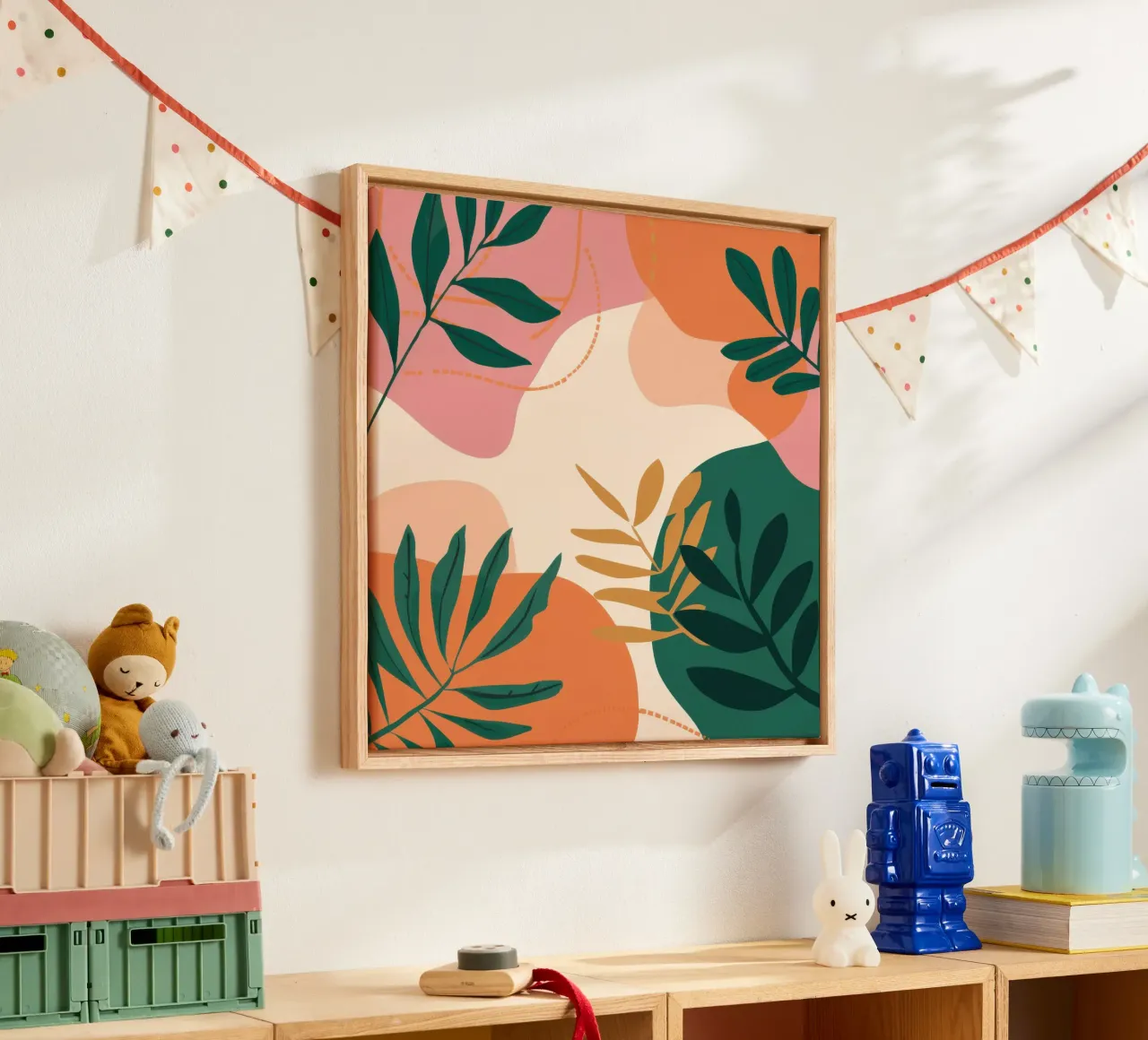 Earthen Botanical Forms canvas with Floater frame by Sure Paint