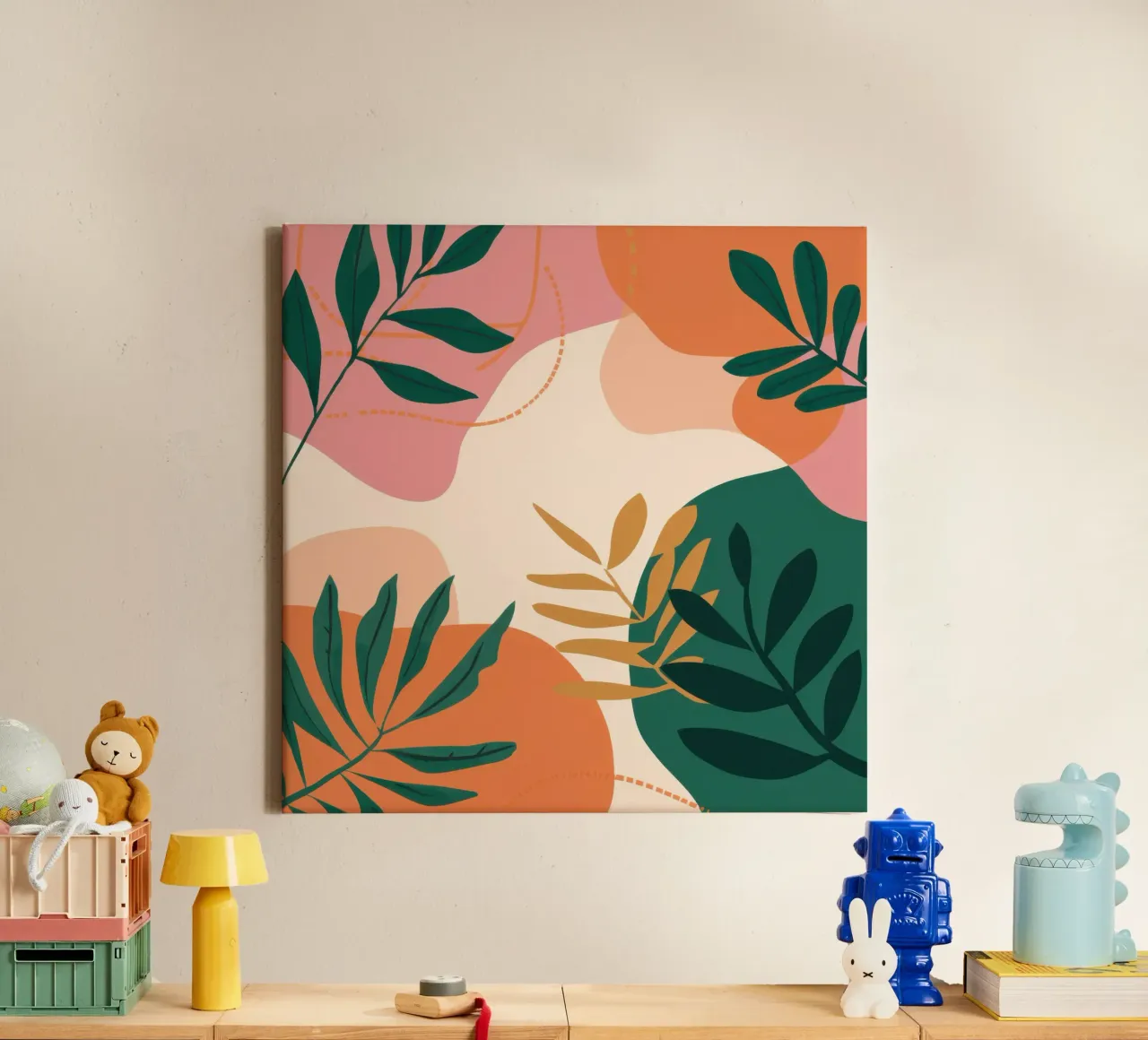 Earthen Botanical Forms canvas with Floater frame by Sure Paint