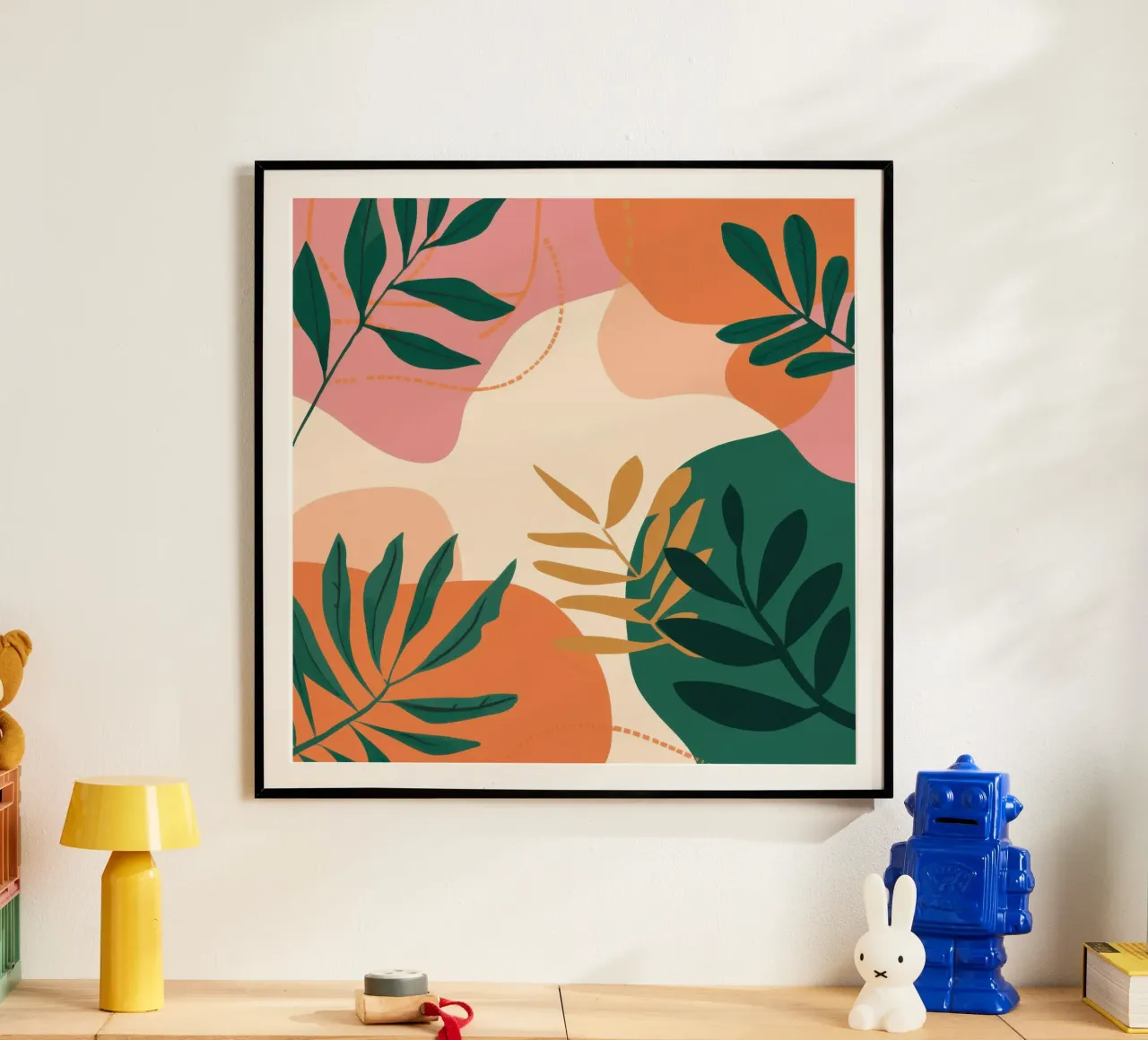 Forme botaniche di terra poster con telaio in alluminio da Sure Paint