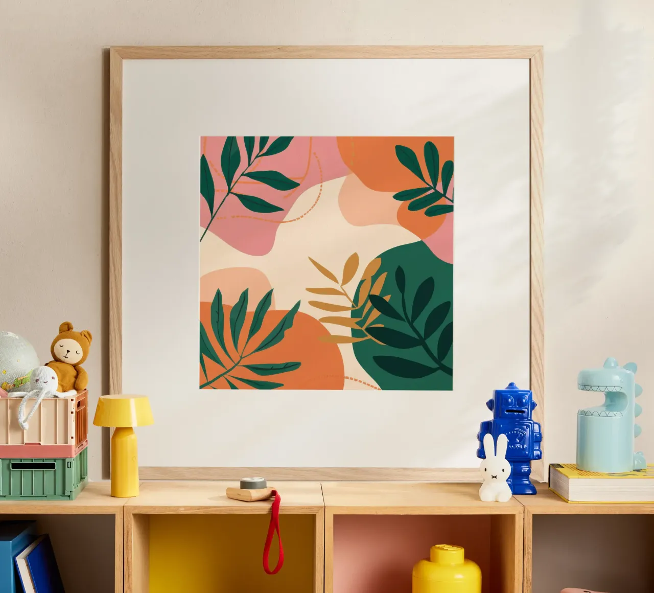 Forme botaniche di terra poster con telaio in alluminio da Sure Paint