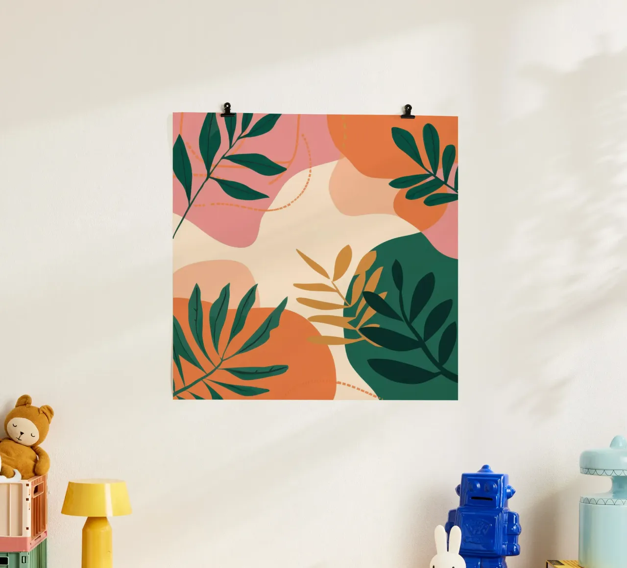 Forme botaniche di terra poster con telaio in alluminio da Sure Paint