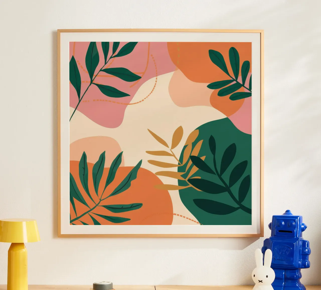 Forme botaniche di terra poster con telaio in alluminio da Sure Paint