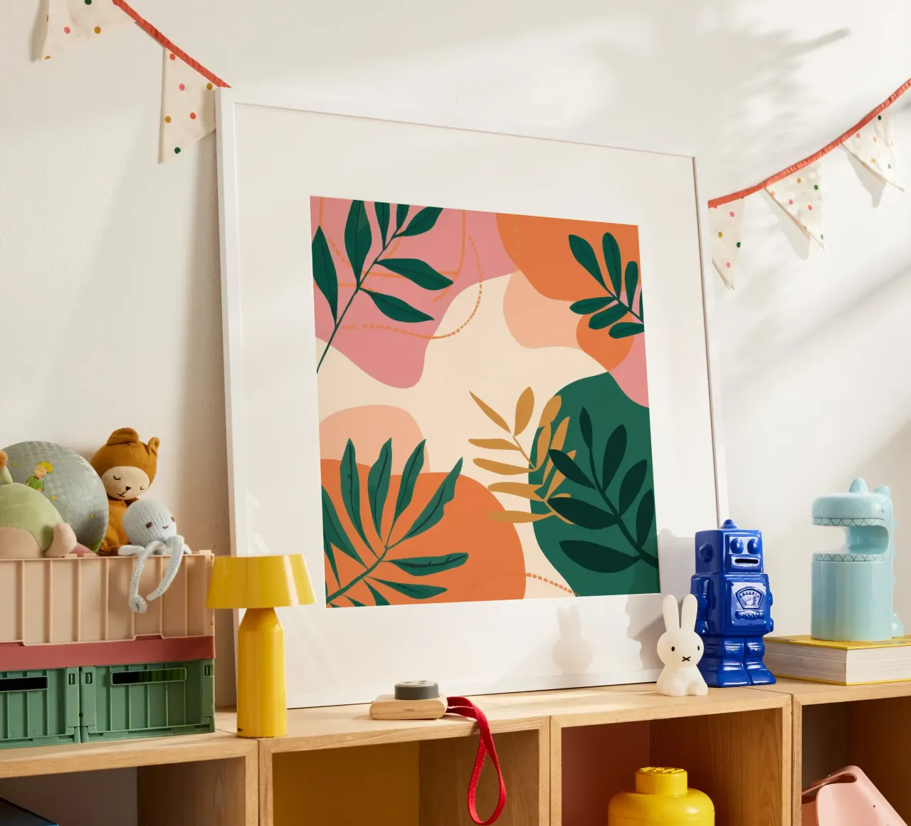 Forme botaniche di terra poster con telaio in alluminio da Sure Paint