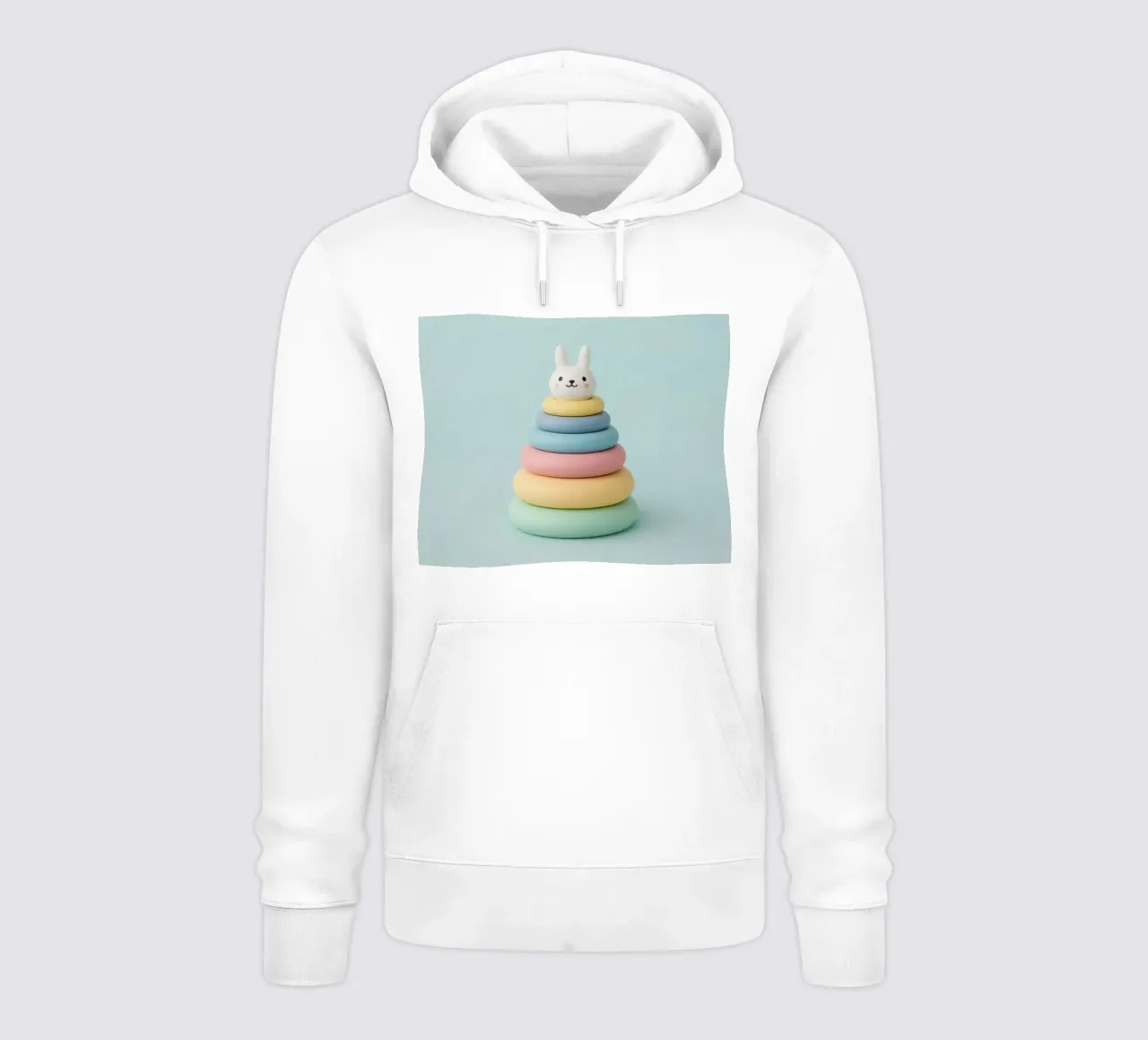 Simpatici anelli impilabili con coniglietto felpa con cappuccio da DesignDoodle