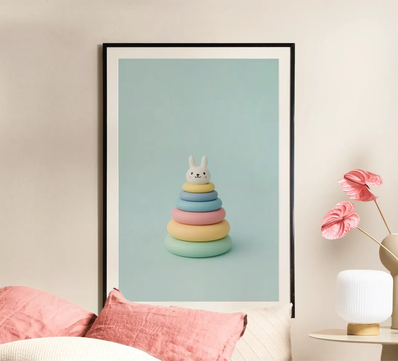 Simpatici anelli impilabili con coniglietto poster da DesignDoodle