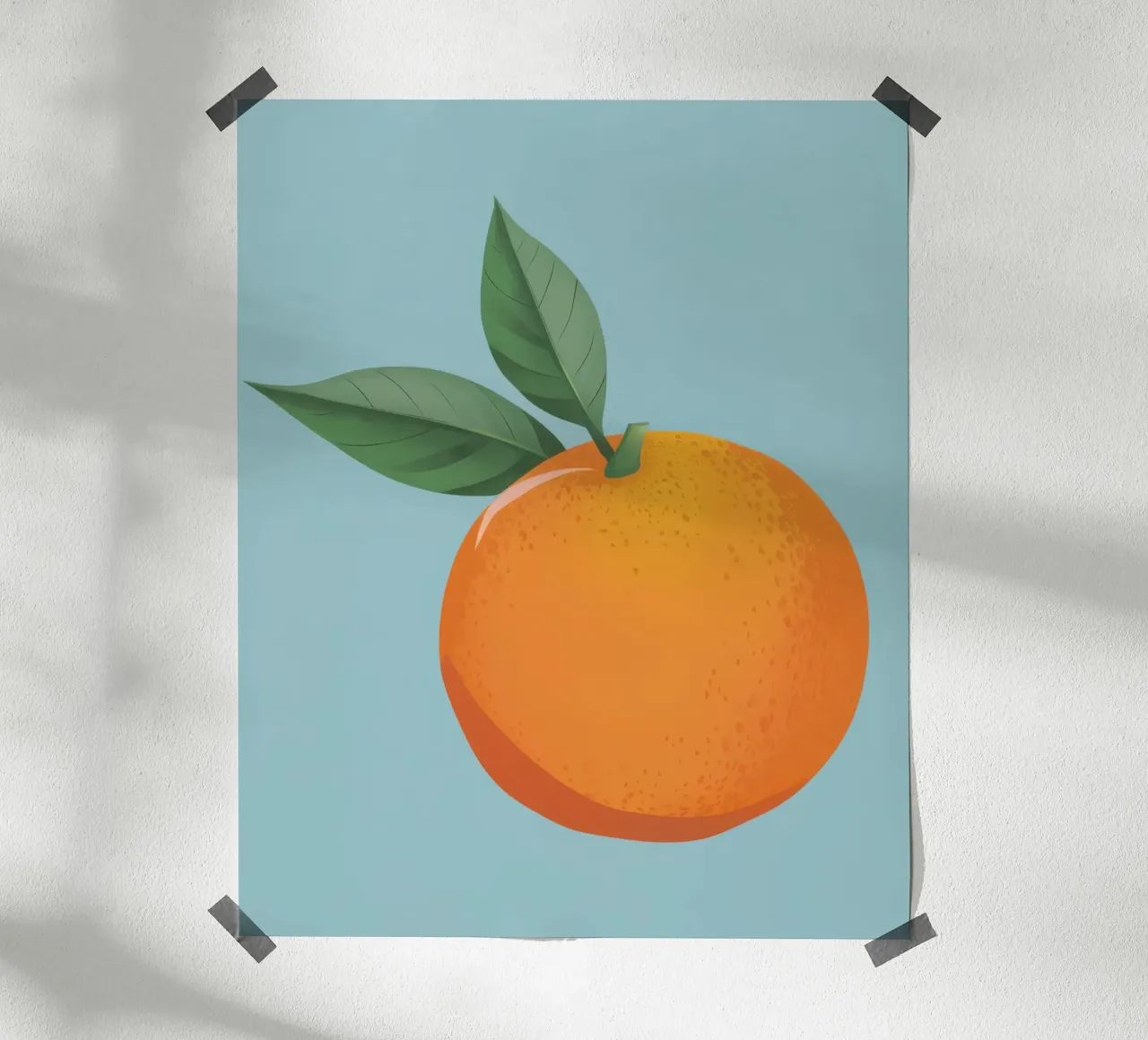 Arancione strutturato in modo pittorico poster con telaio in alluminio da Enter Bloom