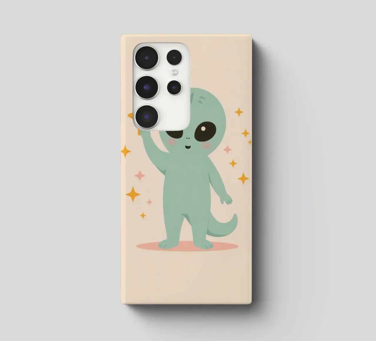 Niedlicher grüner Alien, der einen gelben Stern hält Samsung Hülle von DesignDoodle