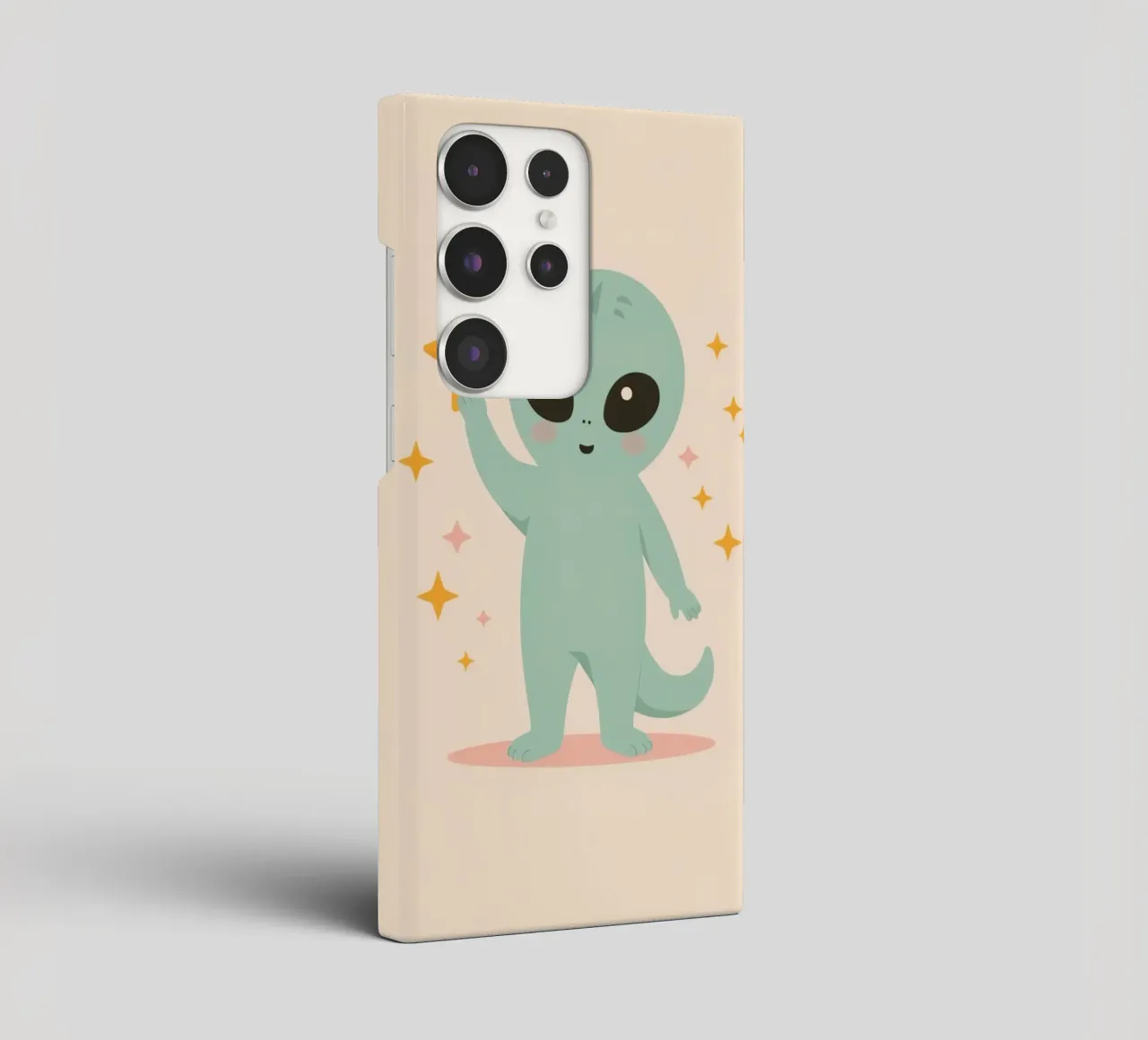 Niedlicher grüner Alien, der einen gelben Stern hält Samsung Hülle von DesignDoodle