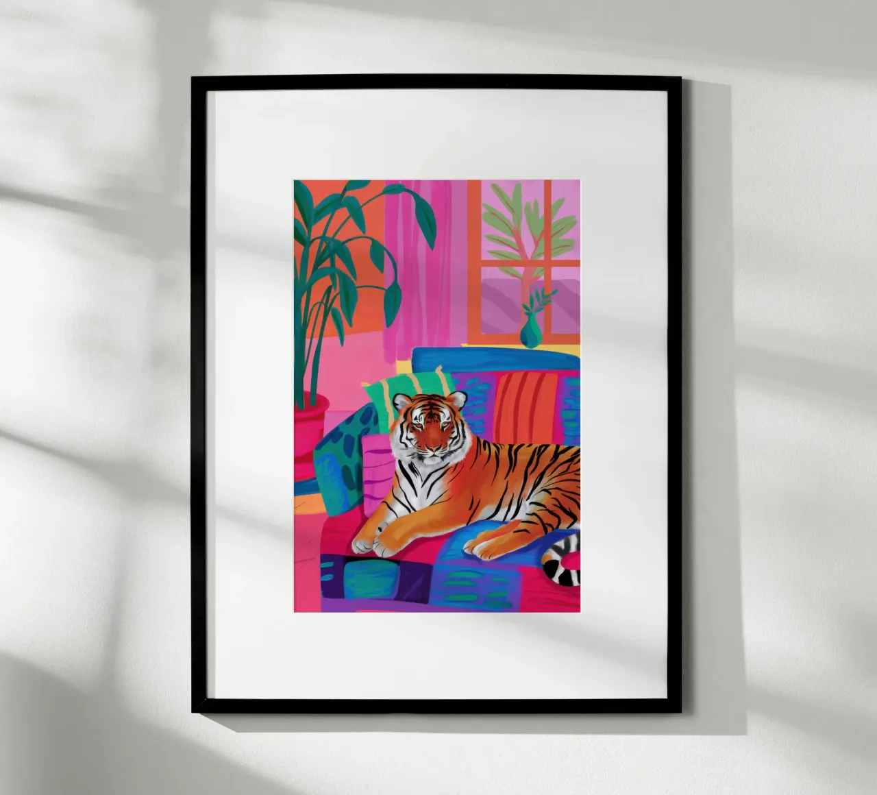 Riposo della tigre di velluto poster da Sure Paint
