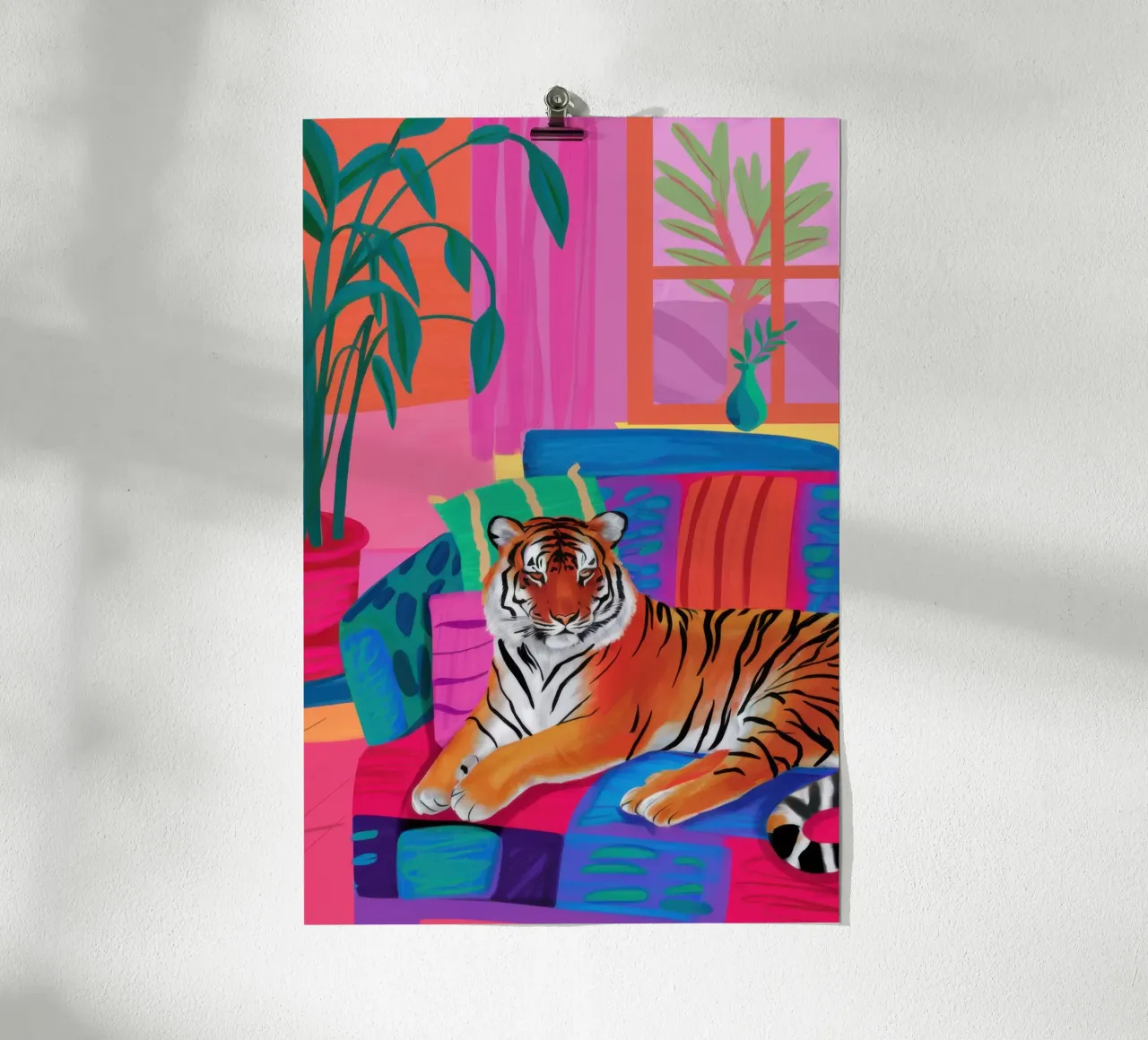 Riposo della tigre di velluto poster da Sure Paint