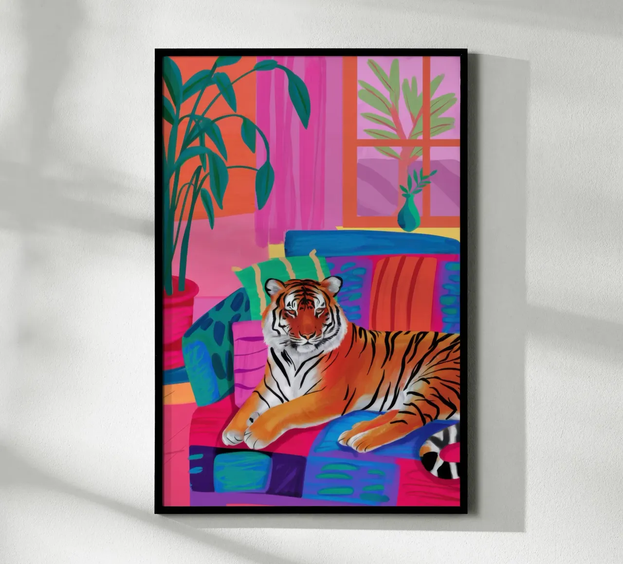 Riposo della tigre di velluto poster da Sure Paint
