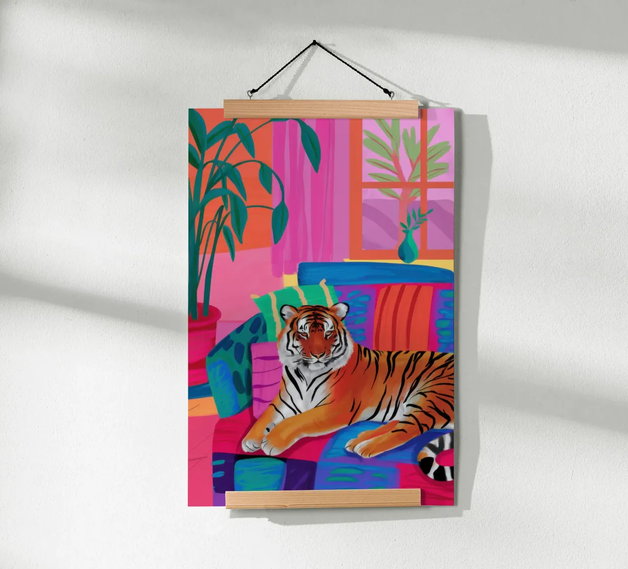 Riposo della tigre di velluto poster da Sure Paint