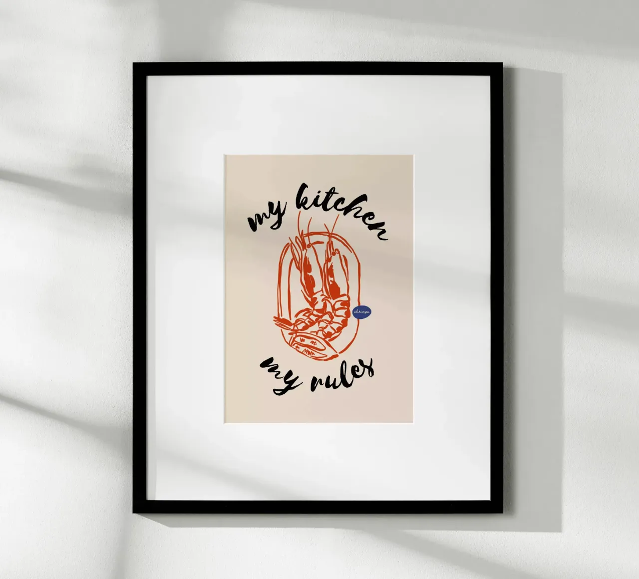 Boho Food 7 Kitchen Rules poster con telaio in alluminio da Boho Print Collection