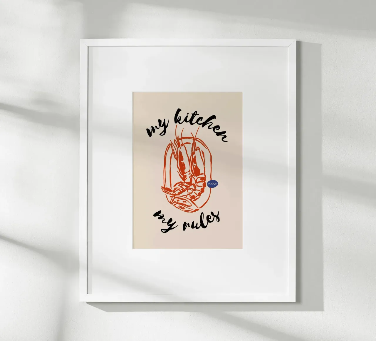 Boho Food 7 Kitchen Rules poster con telaio in alluminio da Boho Print Collection