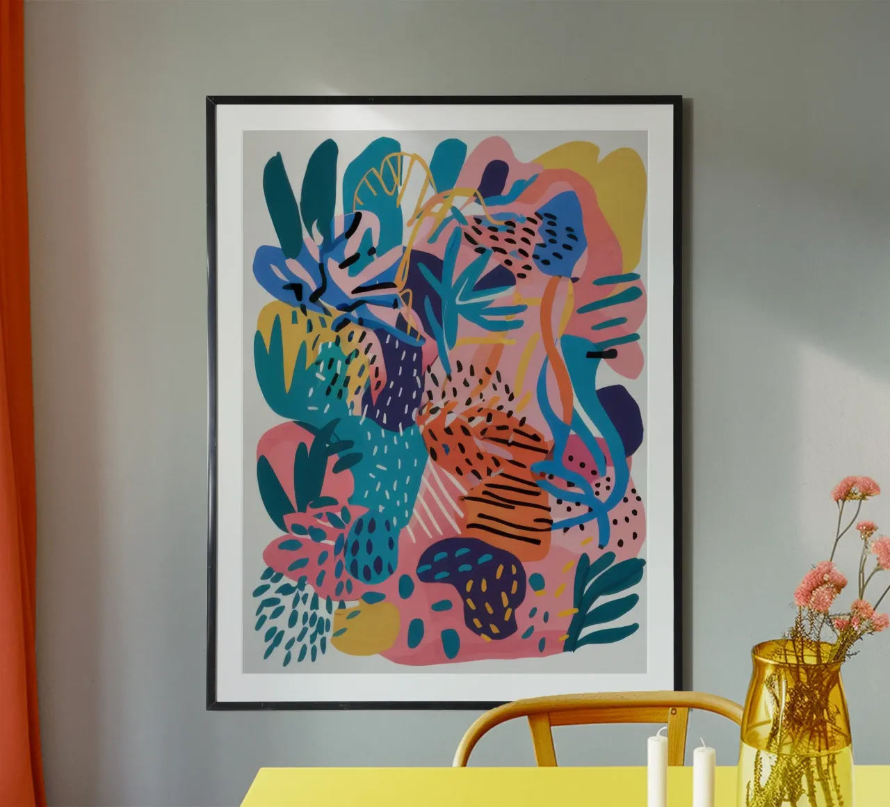 Terracotta Tide Abstract poster con telaio in legno da Sure Paint