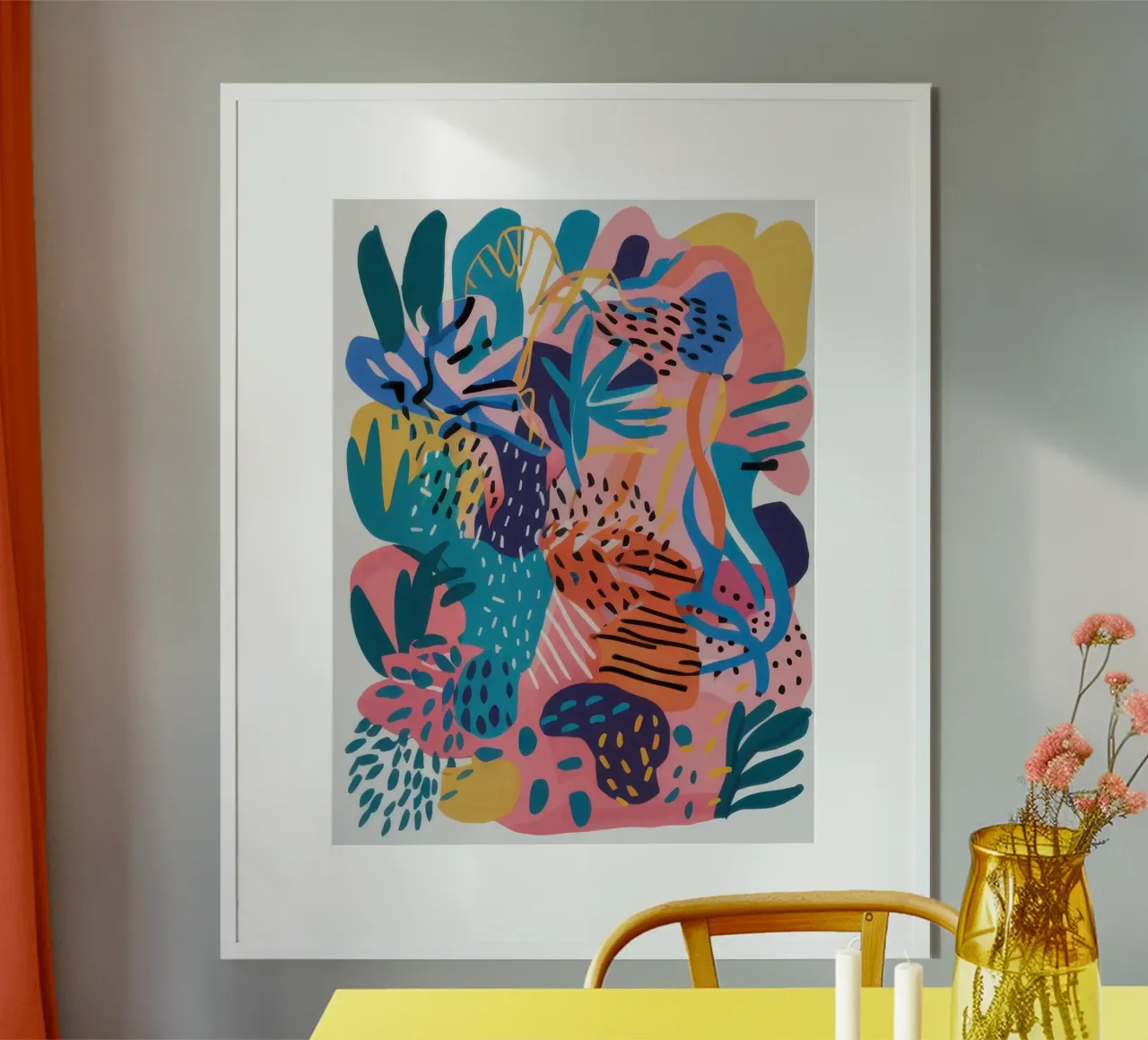 Terracotta Tide Abstract poster con telaio in legno da Sure Paint