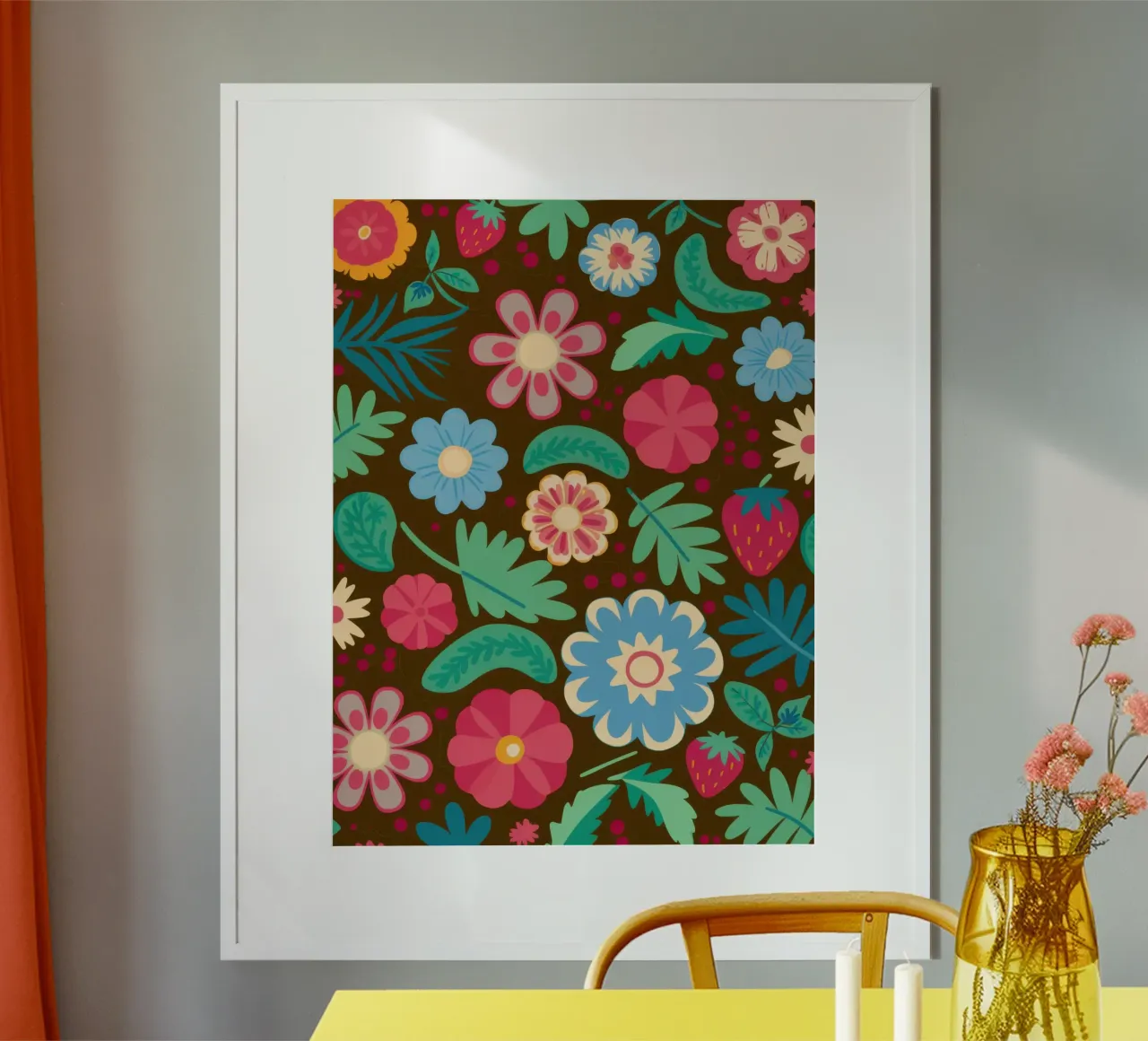 Erdige Retro-Wiese Poster von Orchid Patina