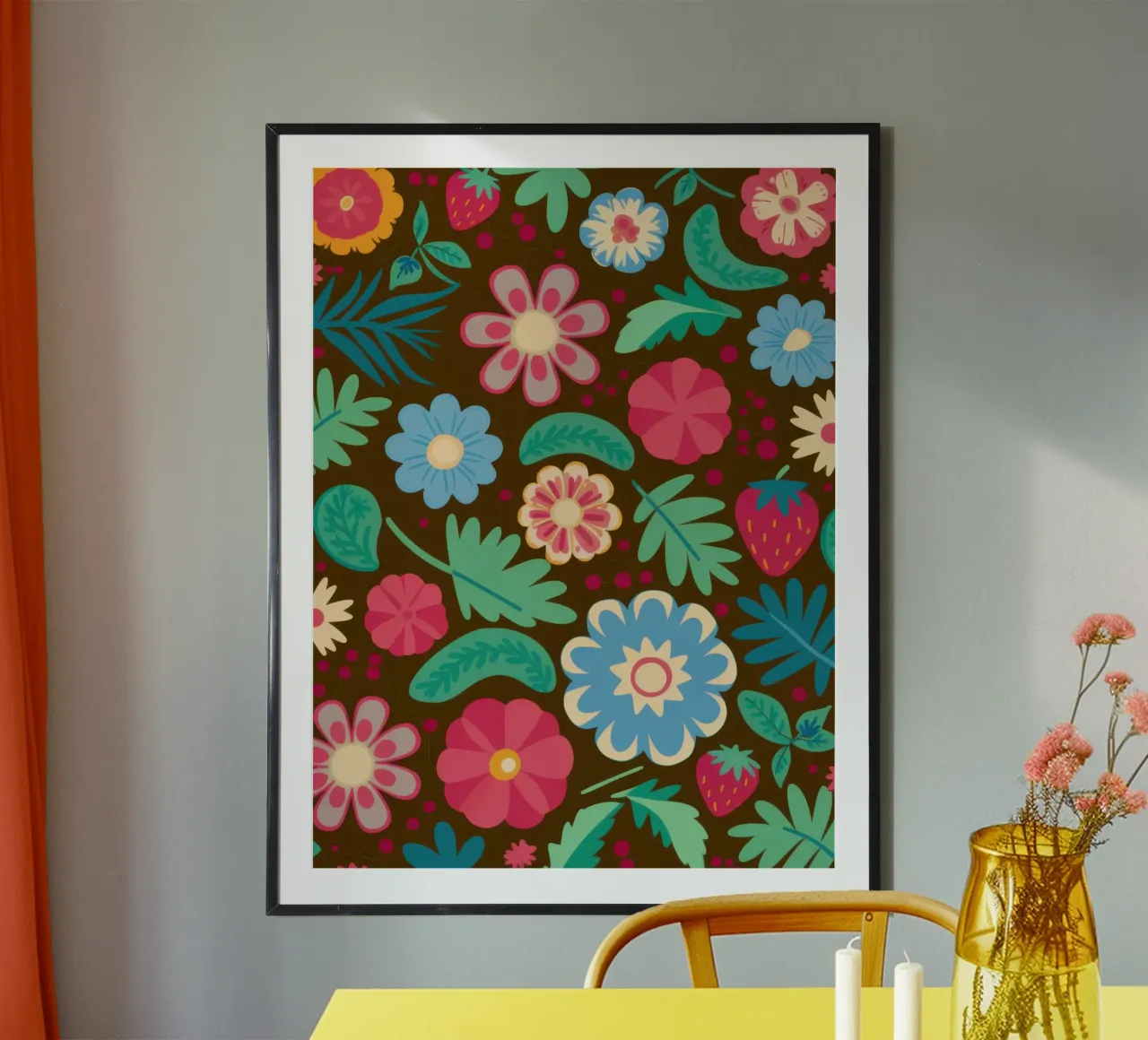 Erdige Retro-Wiese Poster von Orchid Patina