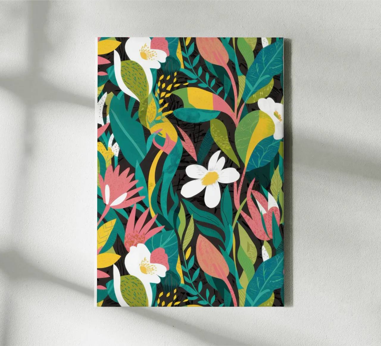 Plumeria Dschungel Glückseligkeit Leinwand mit Schattenfugenrahmen von Sure Paint