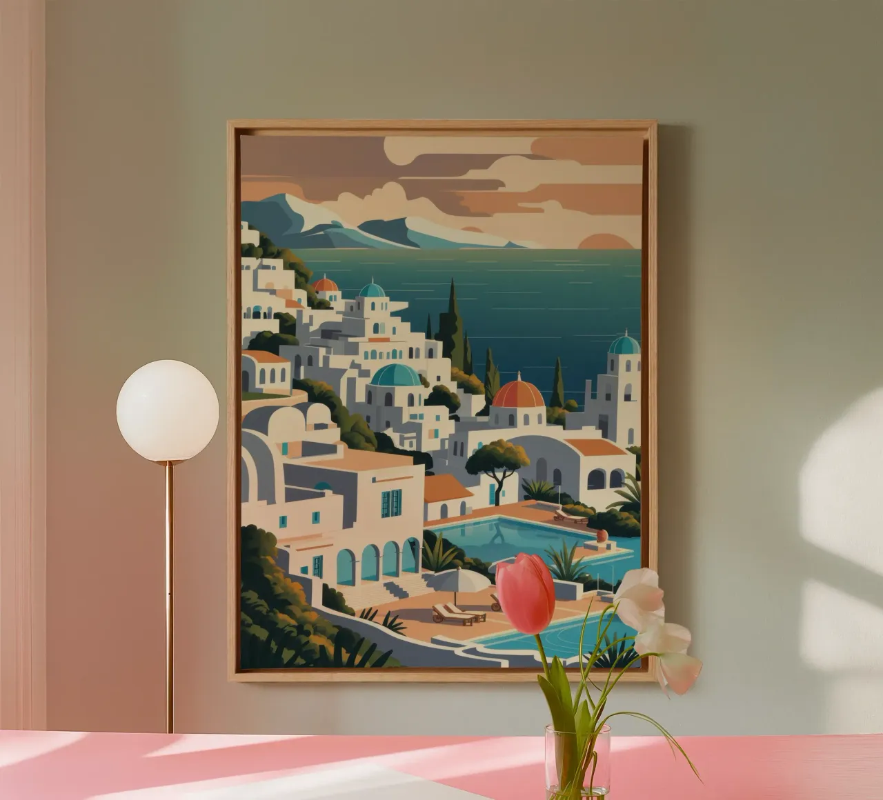 Azure Coastal Haven tela con Cornice a cassetta da Sure Paint