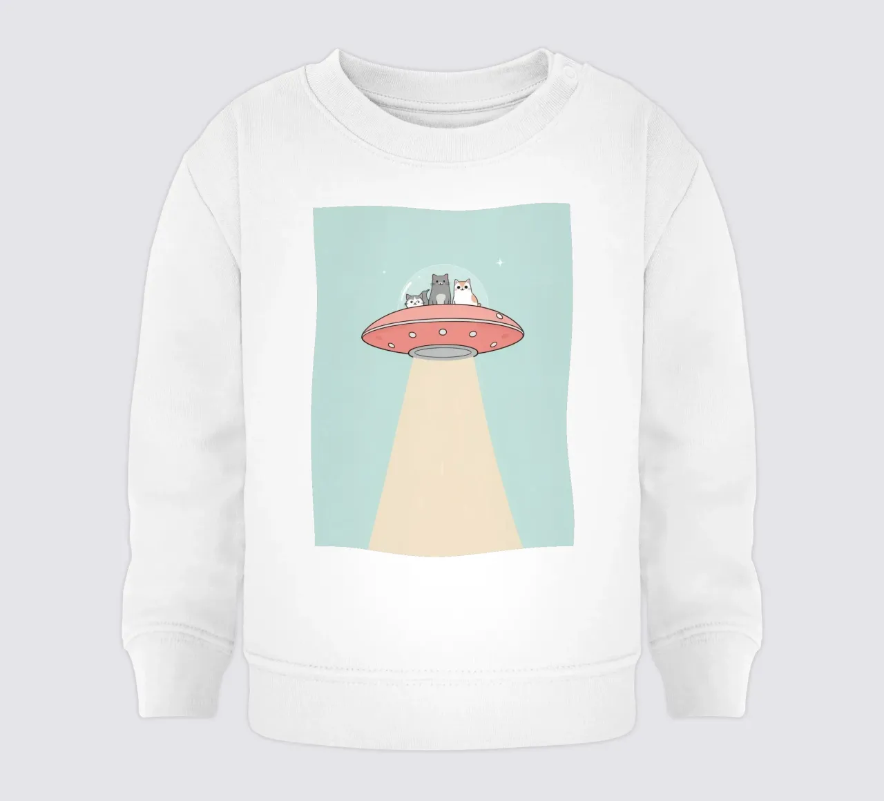 Gatti carini in rosa UFO con fascio di luce felpa neonato da DesignDoodle