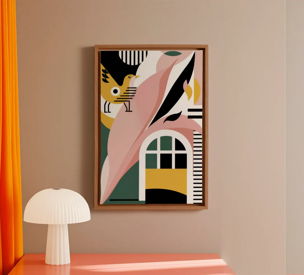 Rostro arquitectónico de ensueño lienzo con Marco flotante de Sure Paint