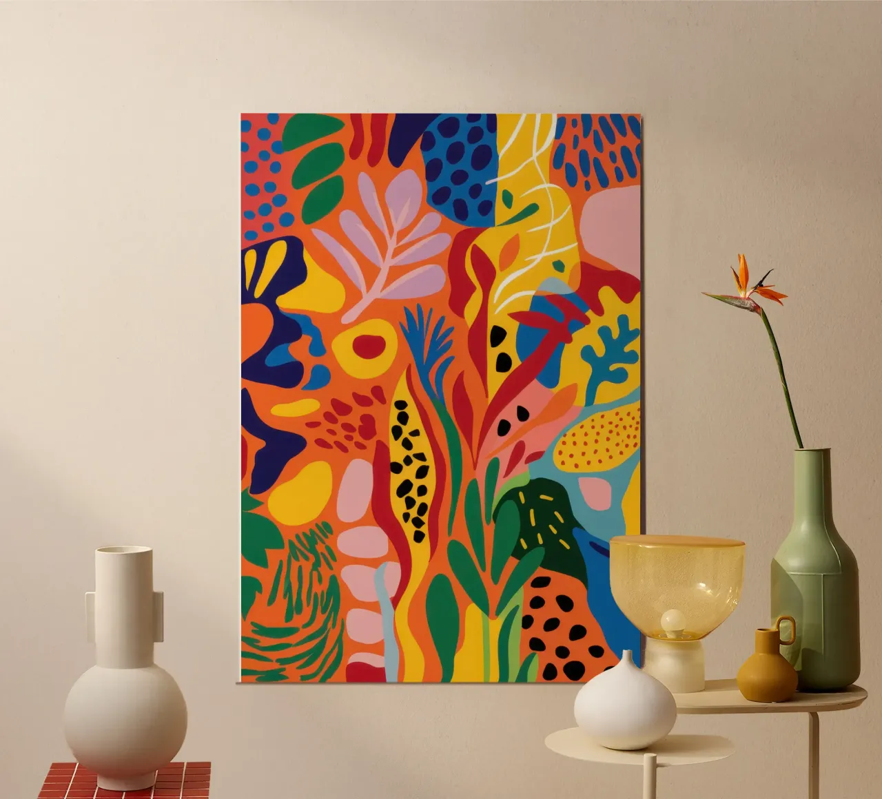 Carnevale caotico dei colori poster con telaio in plastica da Moon Revolver