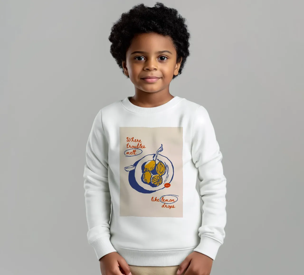 Boho Food 7 Lemon Drops felpa bambino da Boho Print Collection