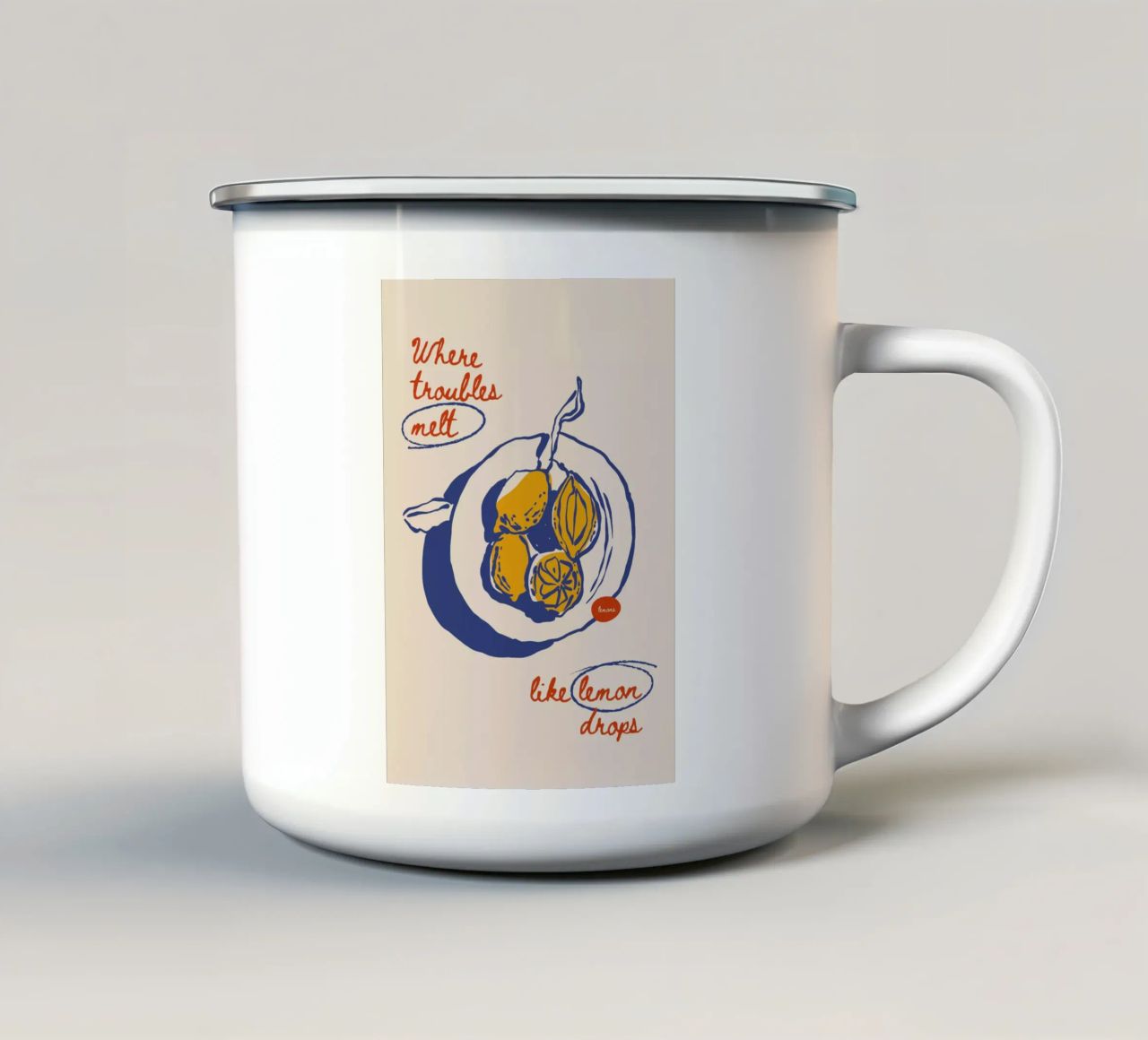 Boho Food 7 Lemon Drops tazza in smalto da Boho Print Collection
